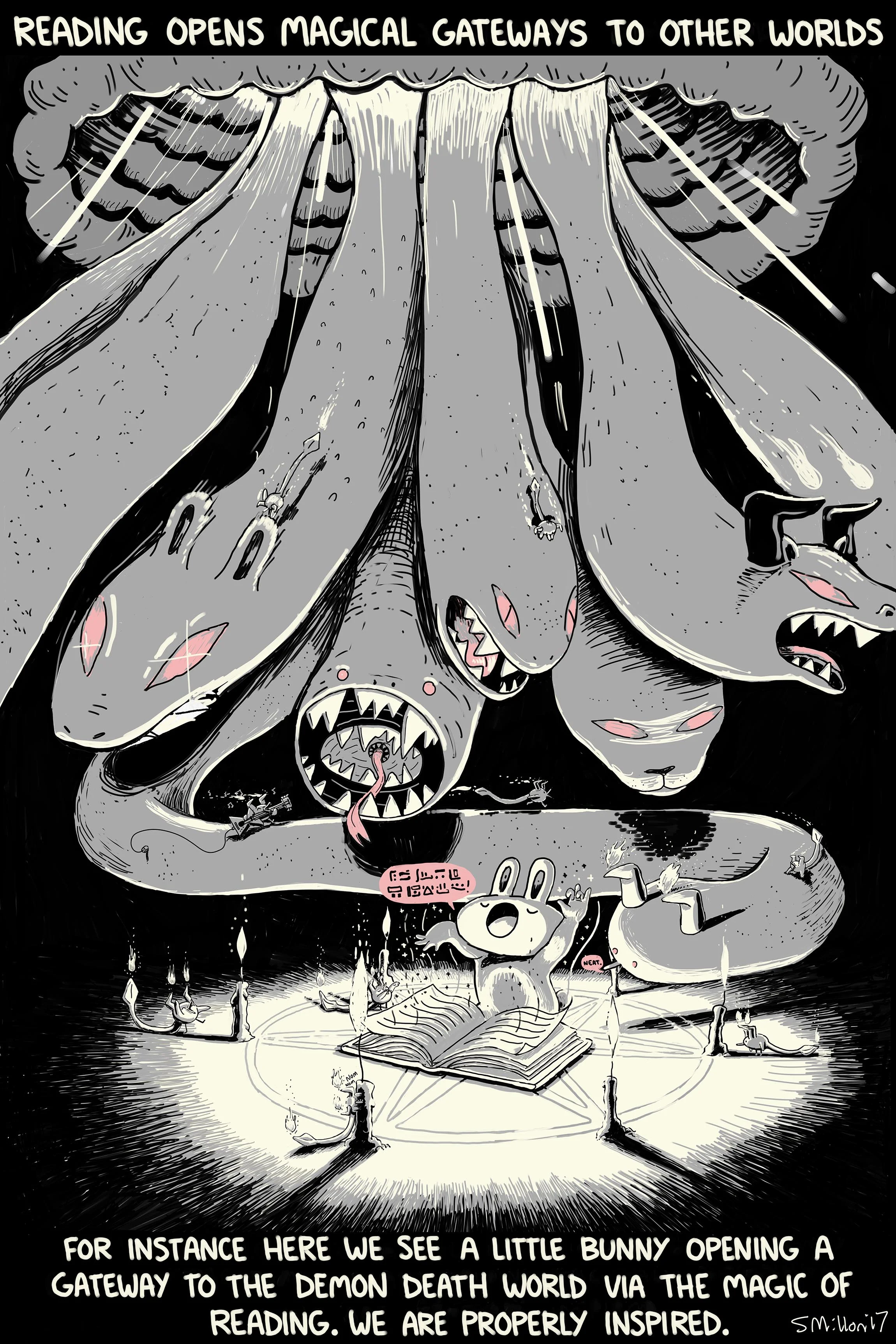 Reading Opens Magical Worlds Art Print