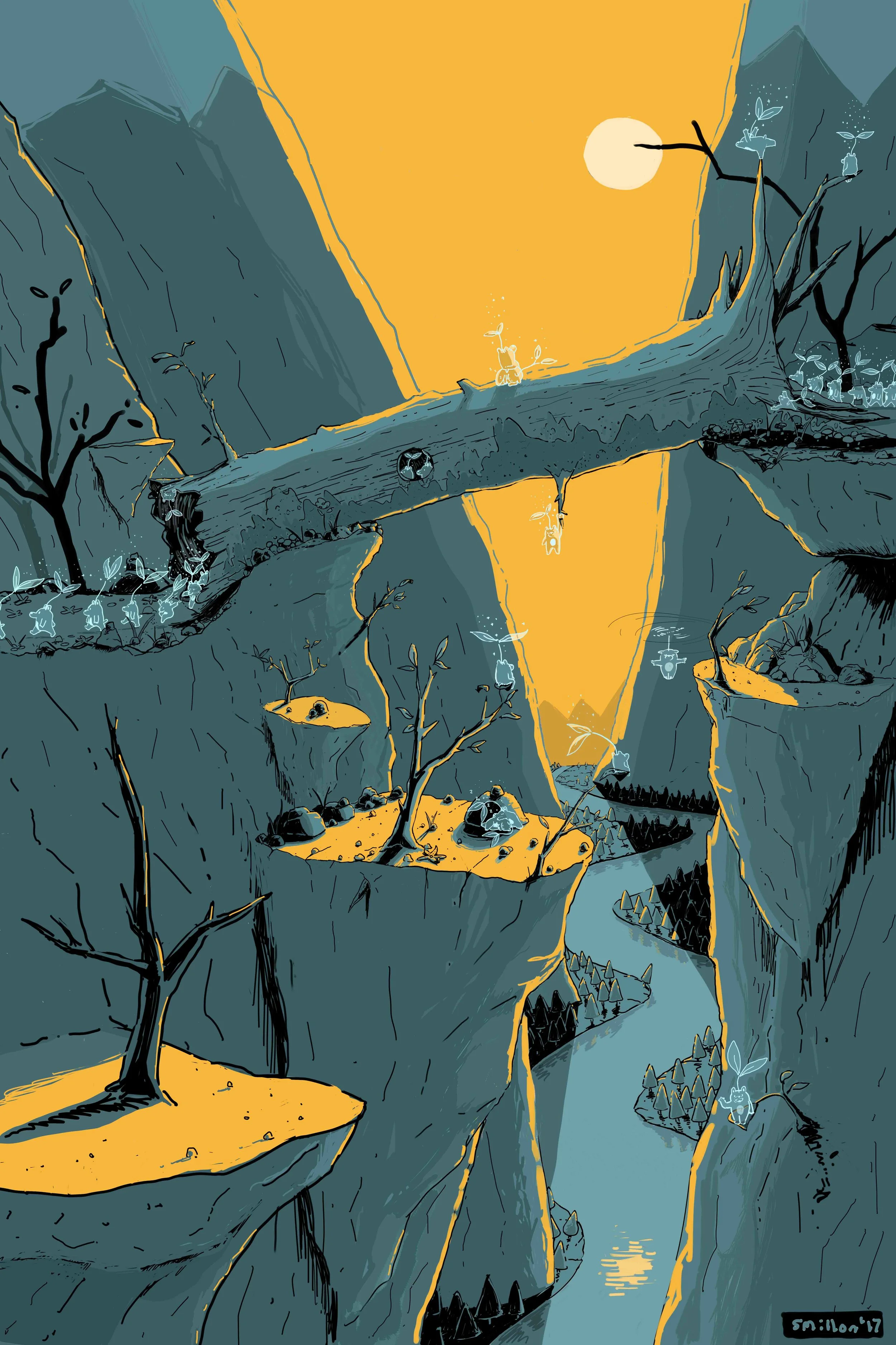 Spirit Bears Cliff Crossing Print