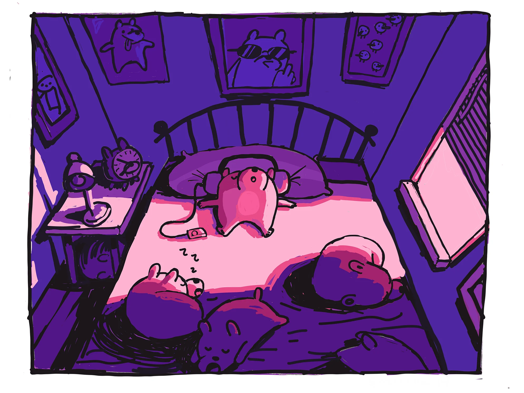 Little Bear Chillin On A Bed