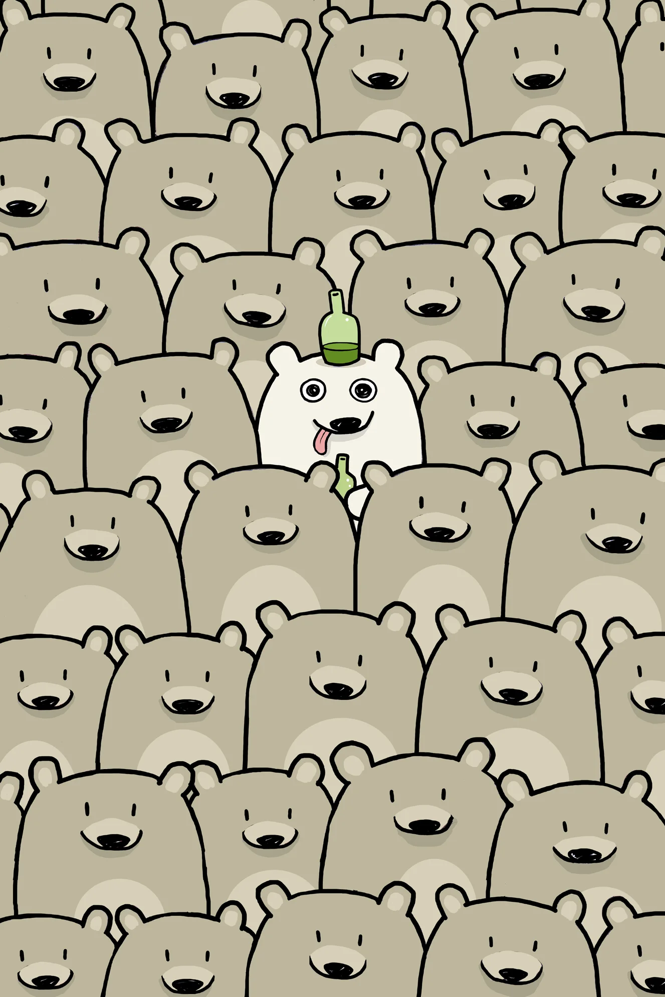 There Is Only One Drunky Bear 12x18 Inch Art Print