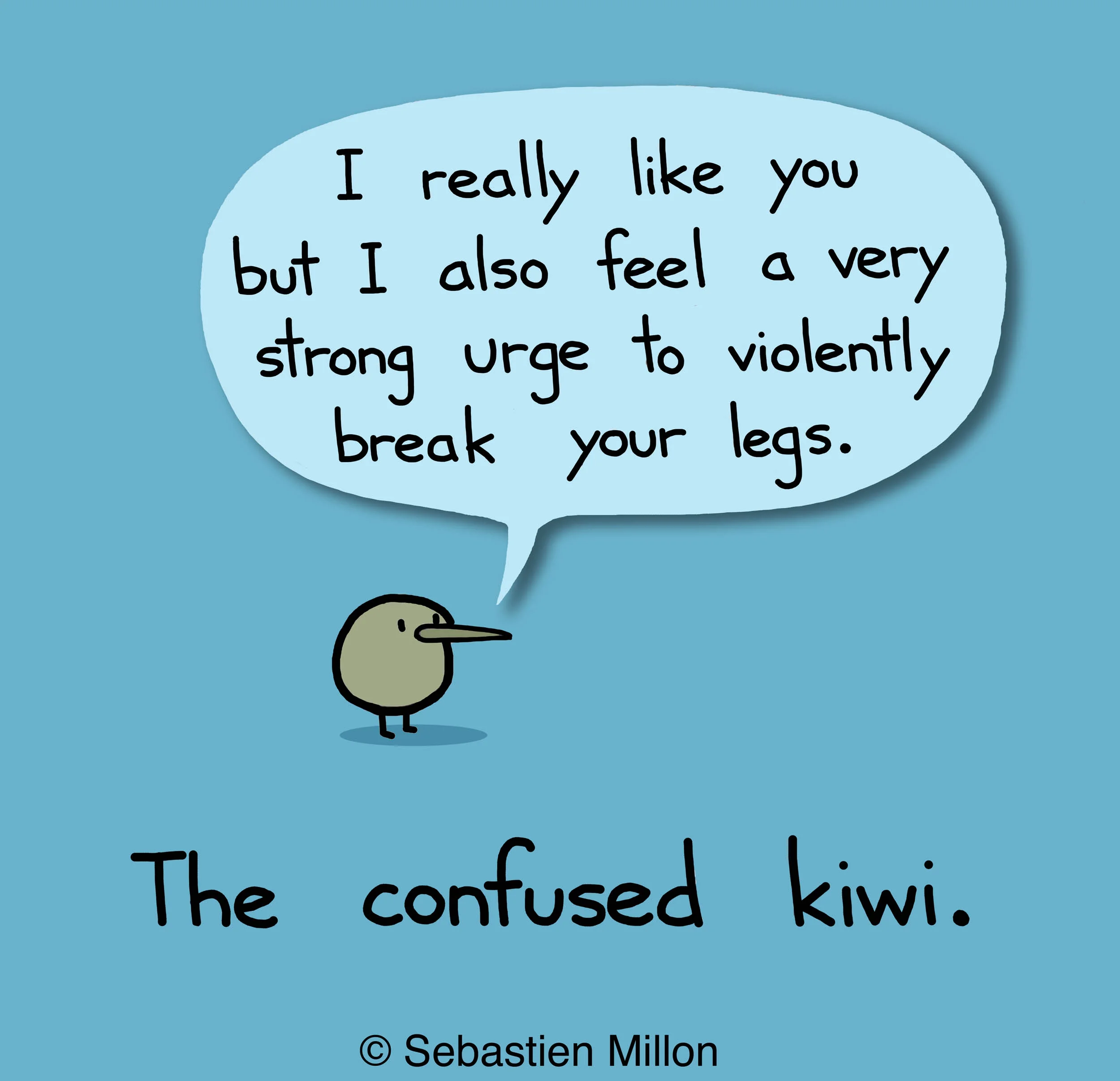 Confused Kiwi Art Print