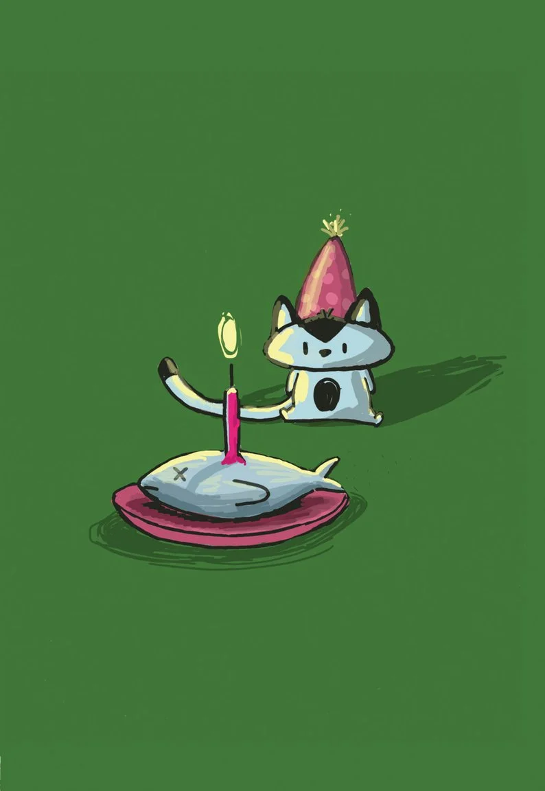 Happy Birthday Cat Greeting Card