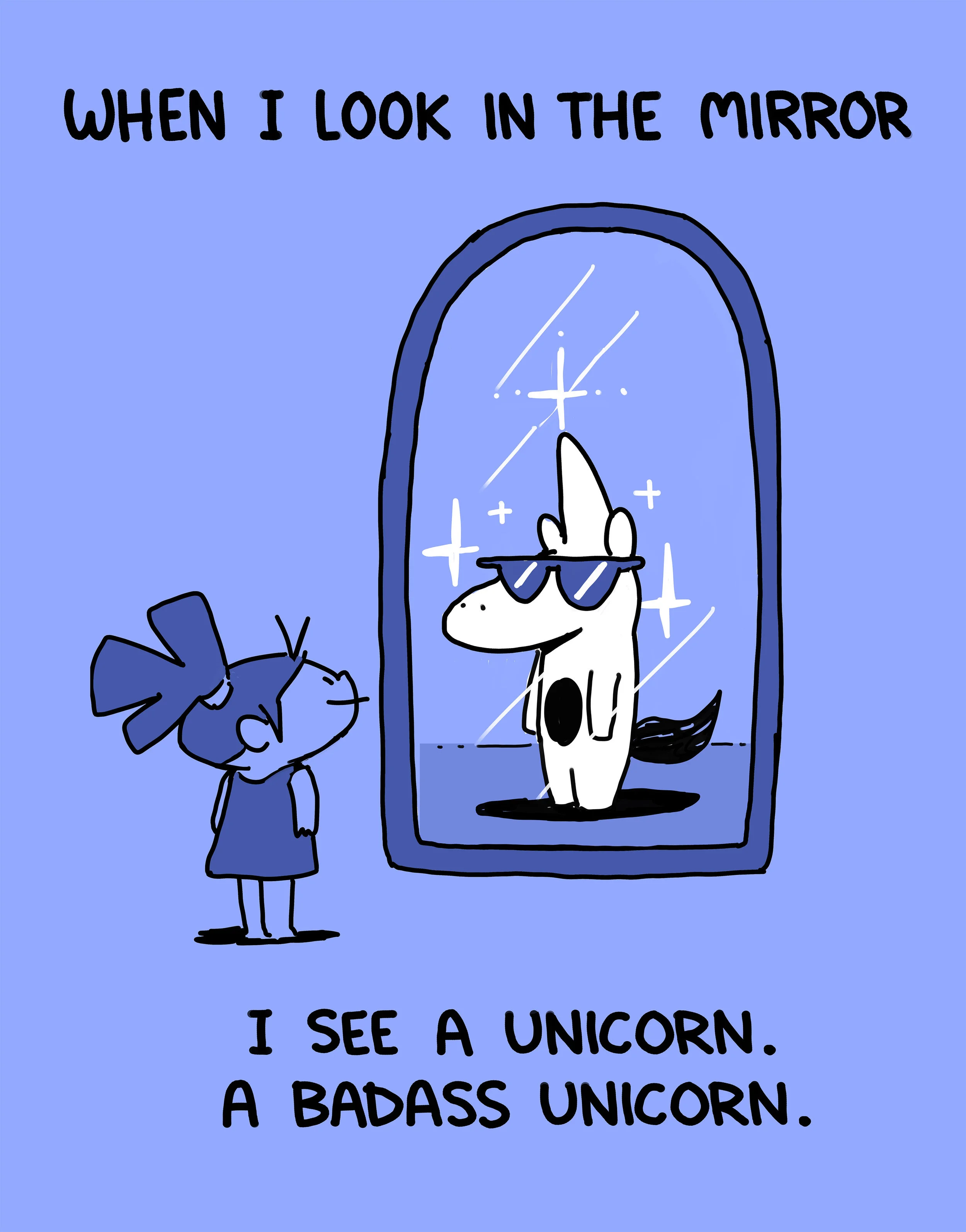 I'm A Badass Unicorn V.2.0 Art Print