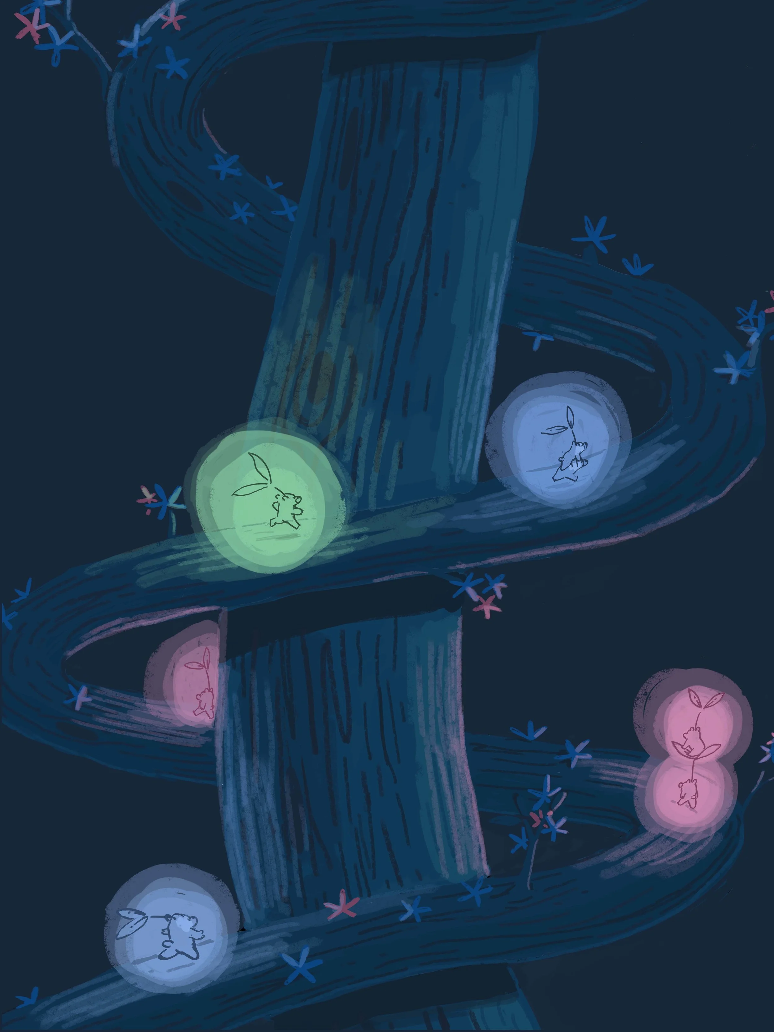 Spirit Bears Wind Their Way Up A Tree (two 8.5x11 Prints)