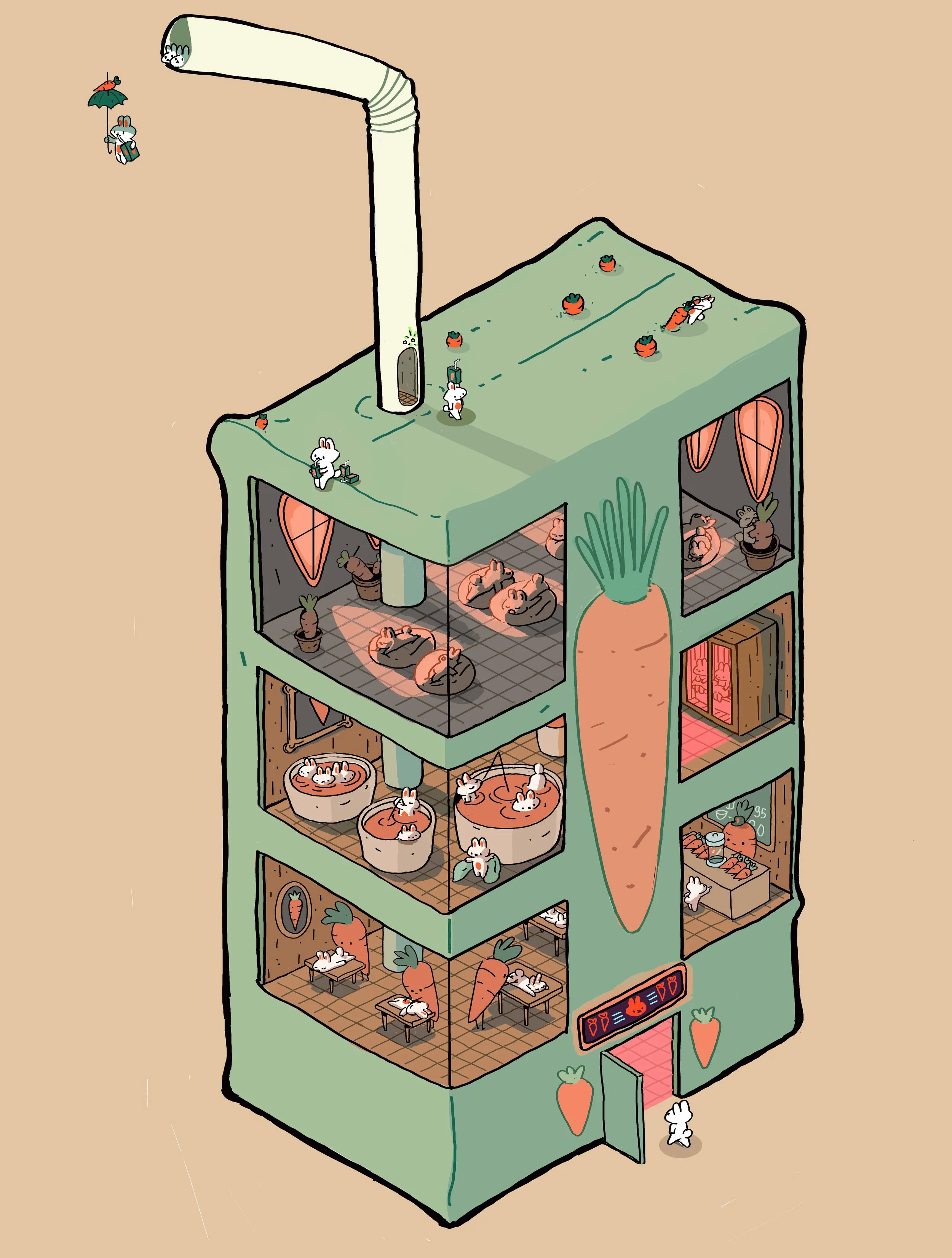 The Carrot Juicebox Spa Print