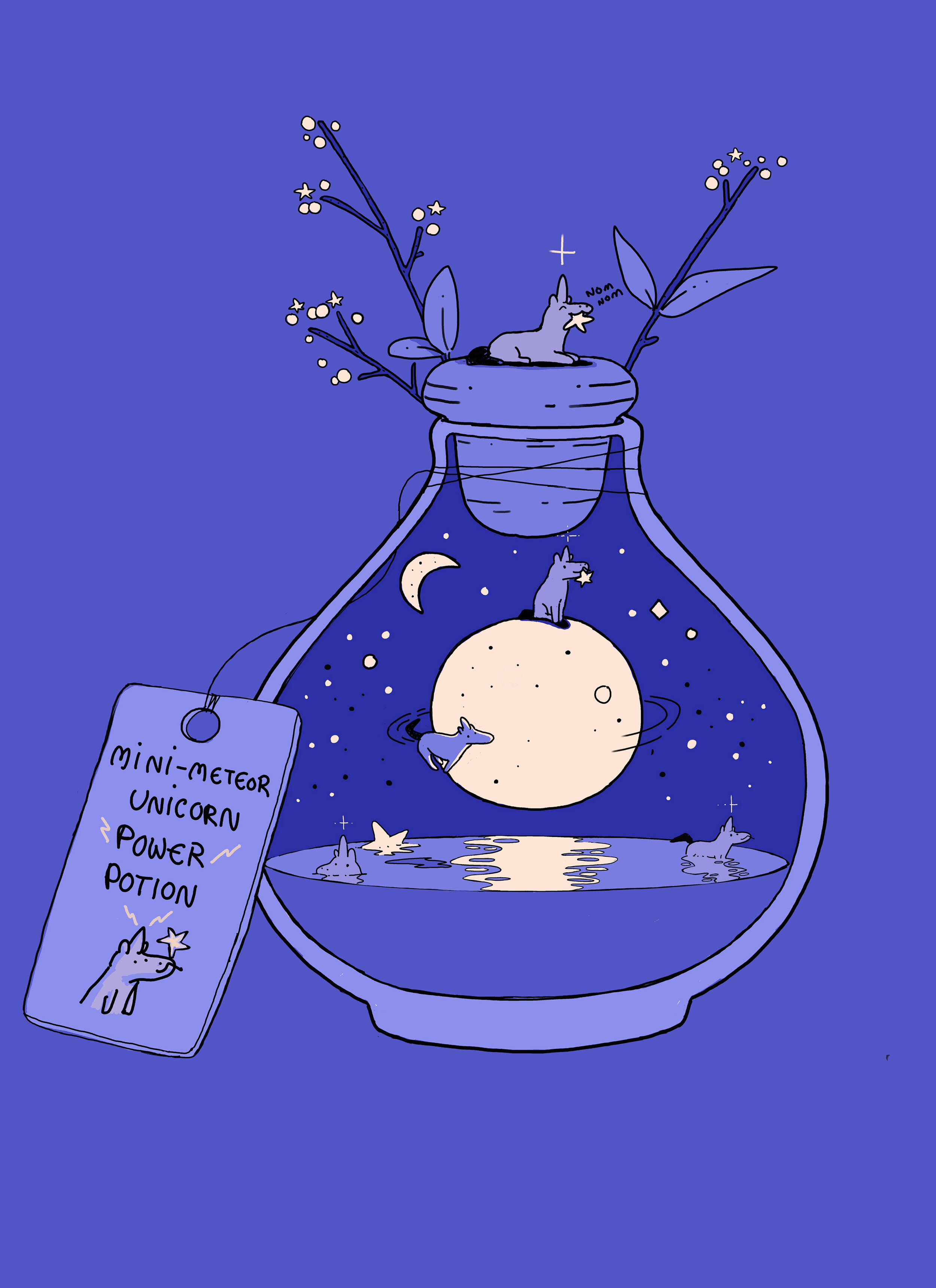 Mini-Meteor Unicorn Power Potion Art Print