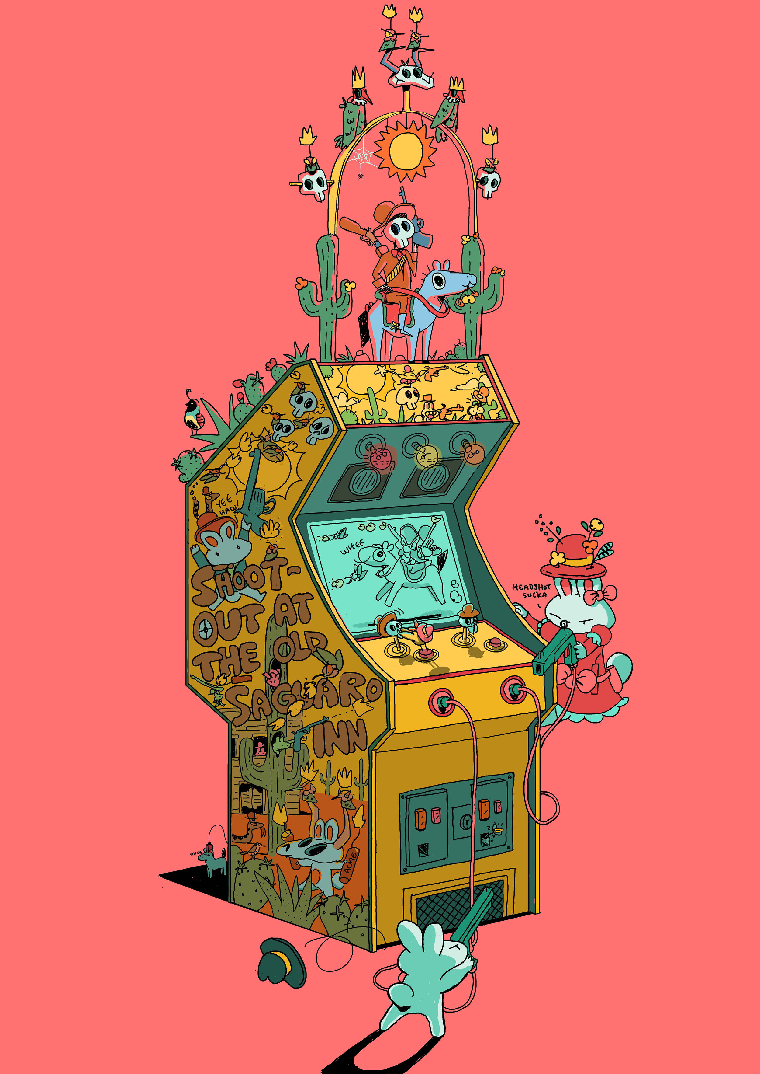 Shoot-Out At The Old Saguaro Inn Arcade Game Art Print