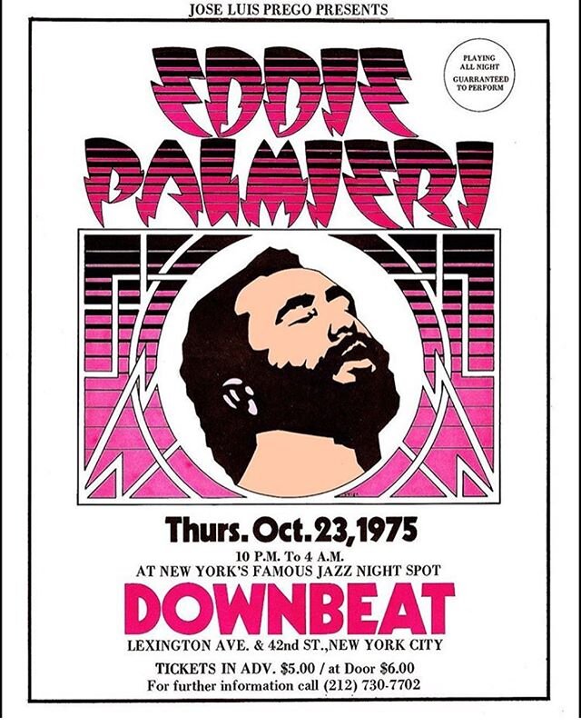 Vintage Poster 10/23/75 #DOWNBEAT x #EddiePalmieri ⚡️ designed by #ChicoAlvarez ⚡️ #tbt