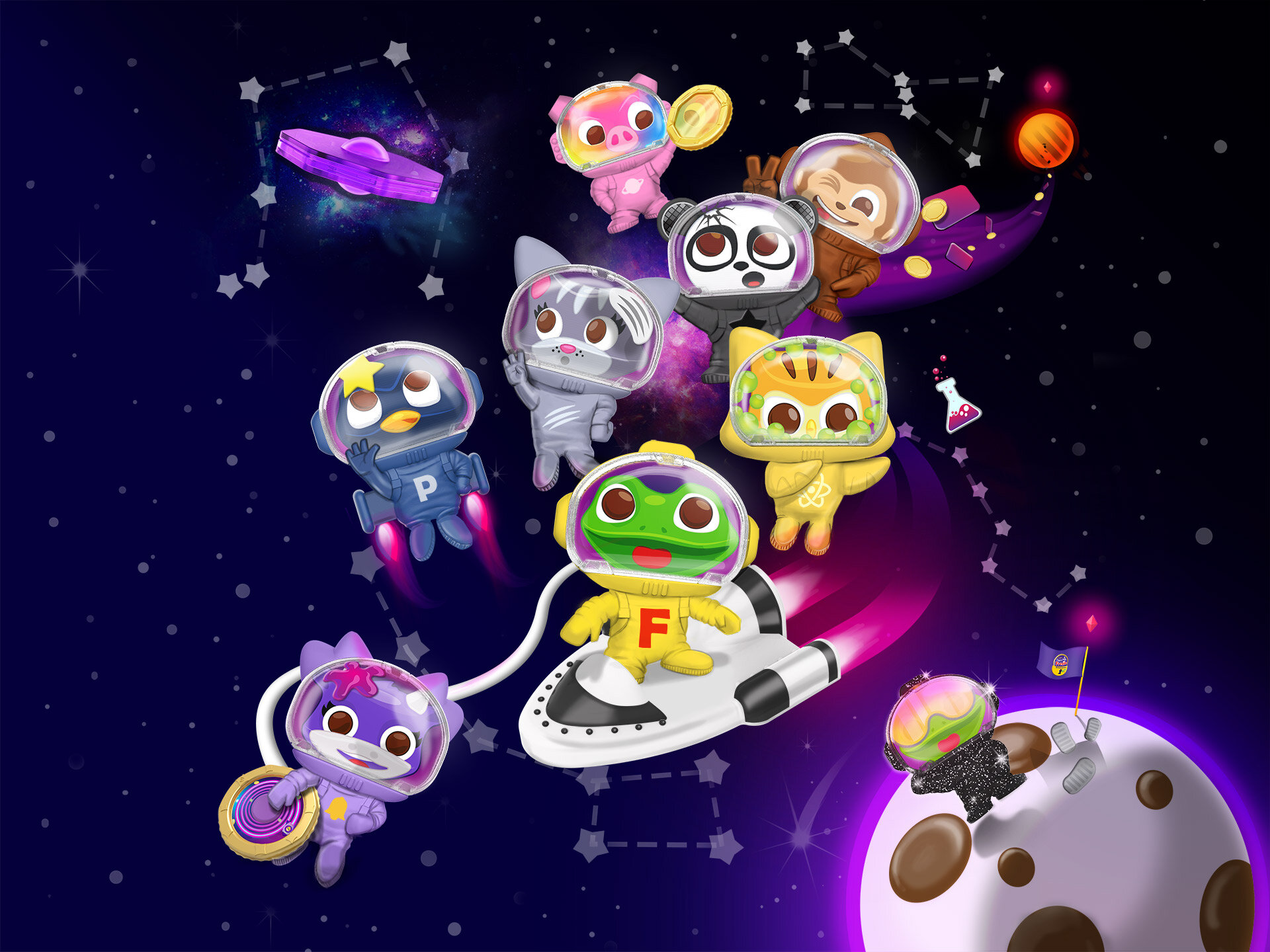 Cadbury Space Freddo Treasure toy Orbit Spinner new 