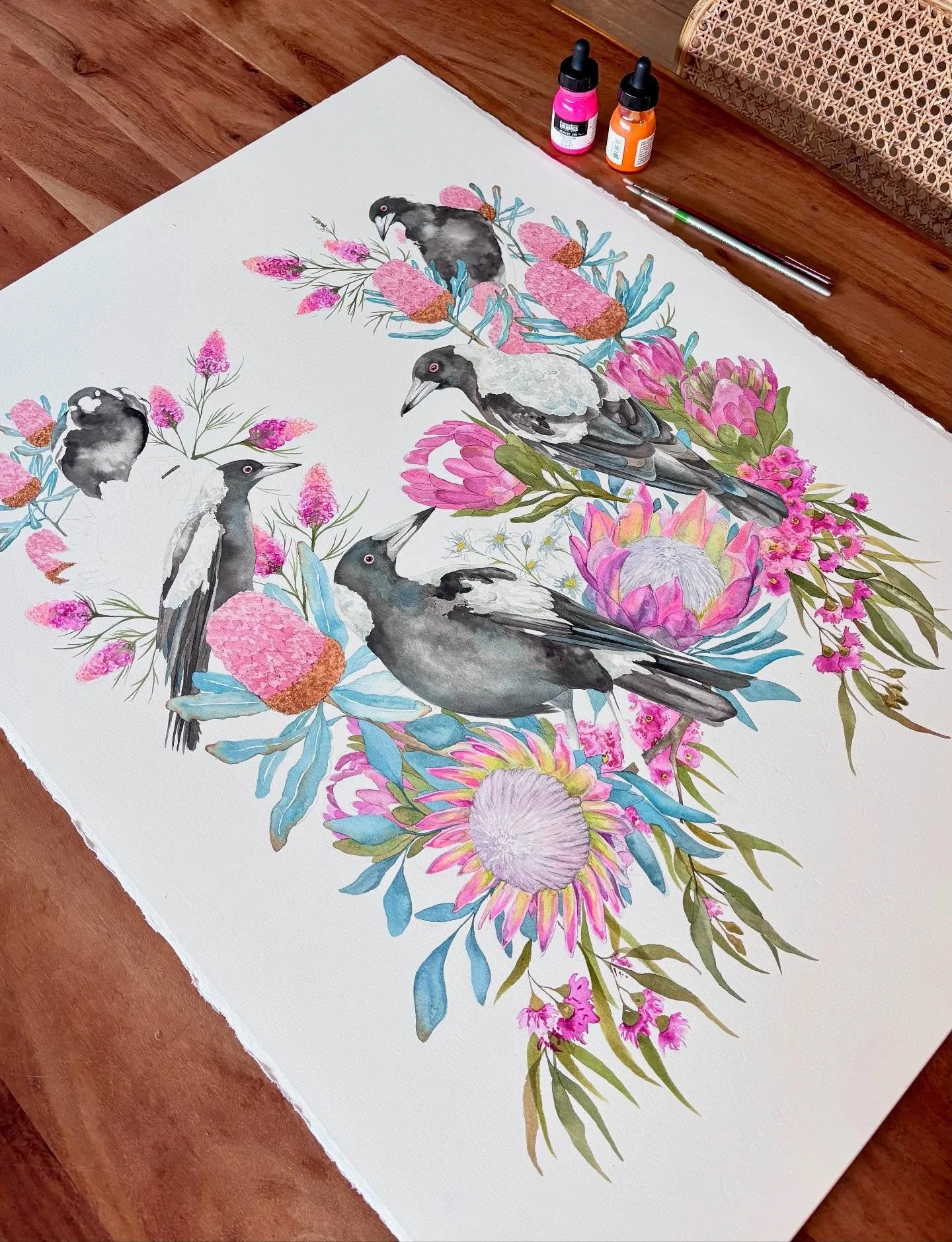 Chipping away slowly, petal by petal. RIP my back.. I need to do an acrylic artwork next so I can paint without hunching over 💀😂 All for a worthy cause though! 

@thepinkballmildura 🌸🩷