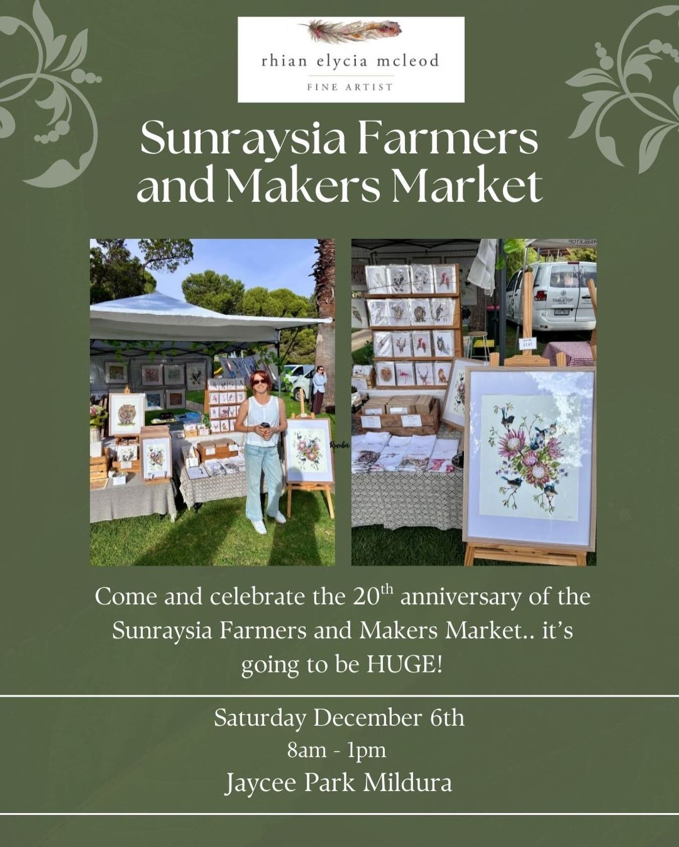 Hey friends! Tomorrow is going to be HUGE&hellip; not only is it the massive December @sunraysiafarmersmarket, but it&rsquo;s also the 20th anniversary! Not only will you have all your fave stallholders (including yours truely 😉) there, but there wi