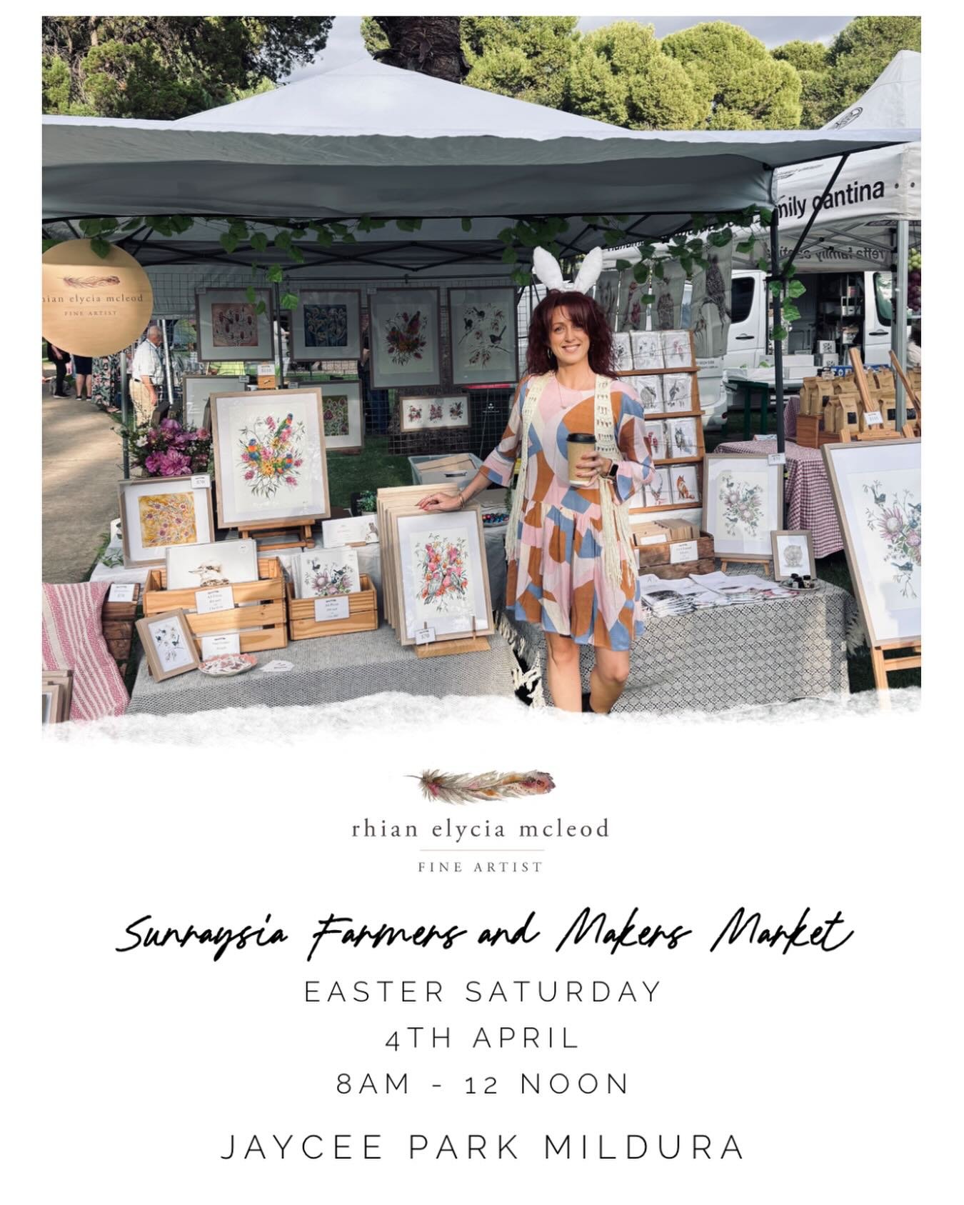 Get ready bunnies, it&rsquo;s one of the biggest markets of the year! See you Easter Saturday at the @sunraysiafarmersmarket 🐰🐣🌸 #sunraysiafarmersmarket #mildura #sunraysia #artist #supportlocal