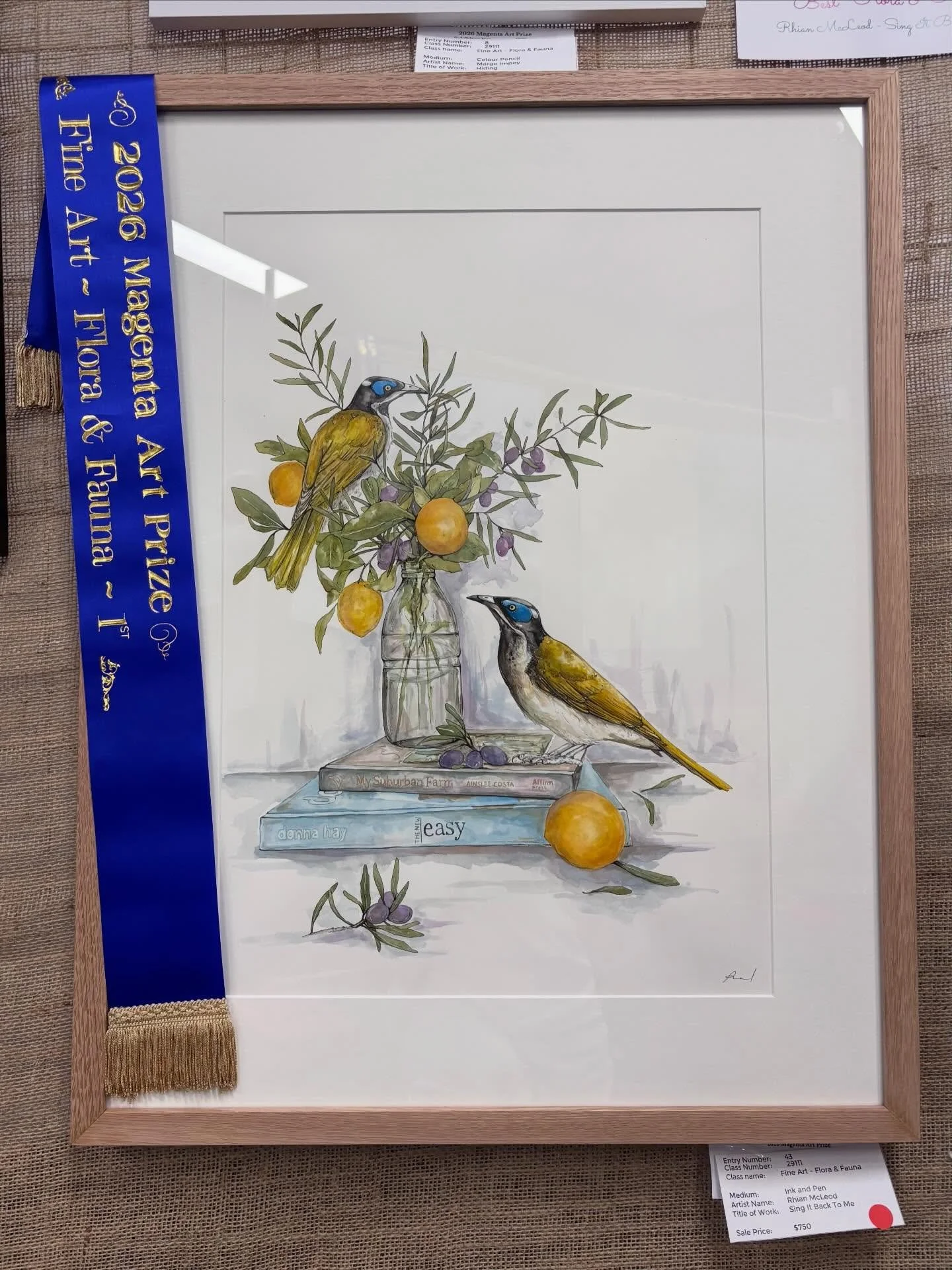 I had one of those quiet, unforgettable moments today at the Magenta Art Prize&hellip; spotting that little red sticker next to my work ❤️
For artists, it&rsquo;s such a simple thing but it means everything. It means someone connected. Someone felt s