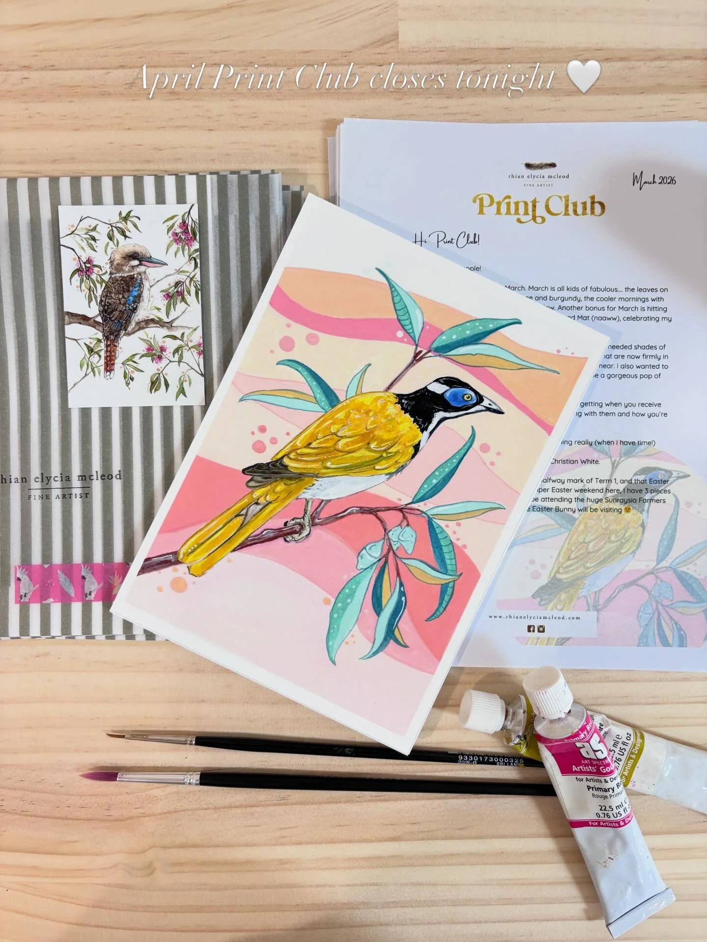 Pretty nature inspired prints to collect each month 🪴 March featured the blue-faced Wattlebird, any guesses what April will bring? 😉

Start or add to your art print collection.. sign ups for April close tonight! 🔗 in bio, or head to https://www.rh