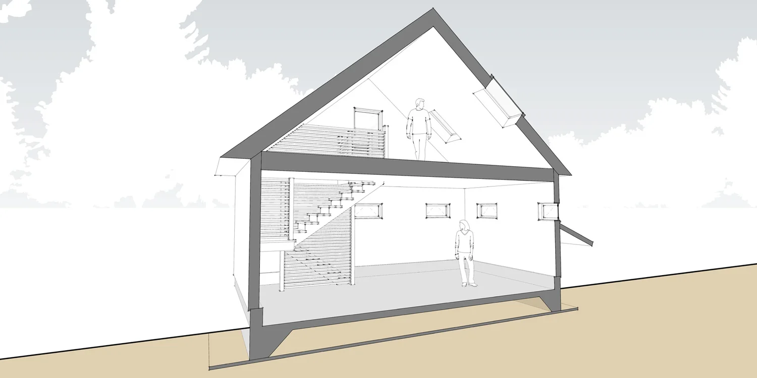 108 Worcester View, Garage, Section Perspective