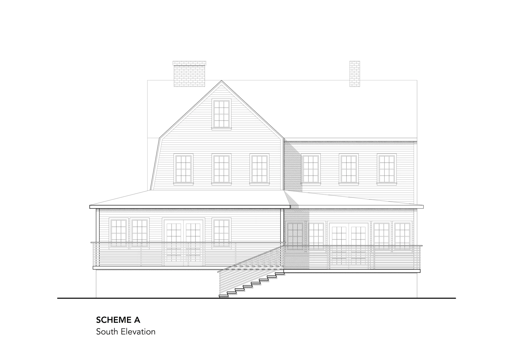Davidson/LeCompte Residence, Scheme A South Elevation