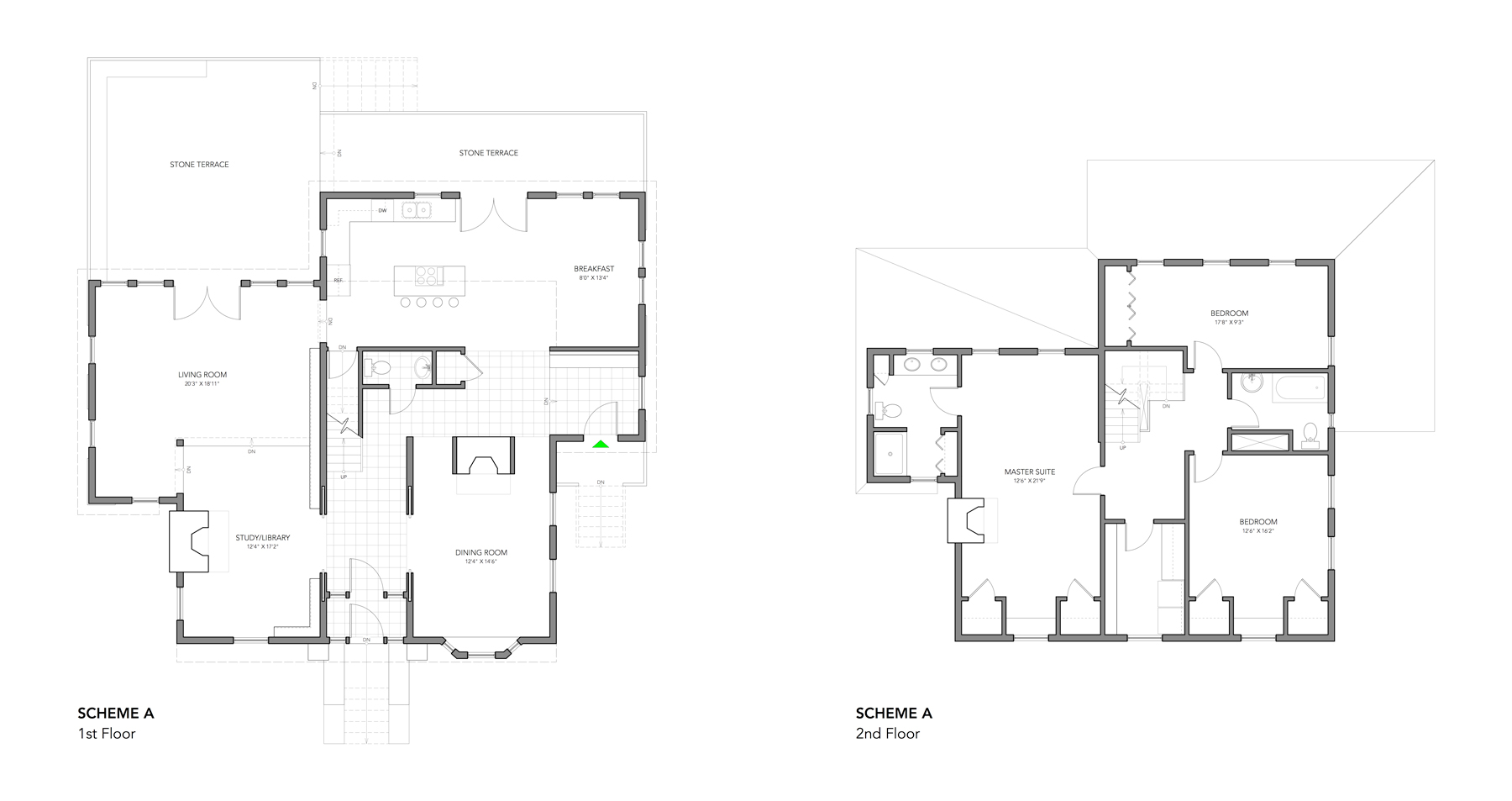 Davidson/LeCompte Residence, Scheme A Floor Plans