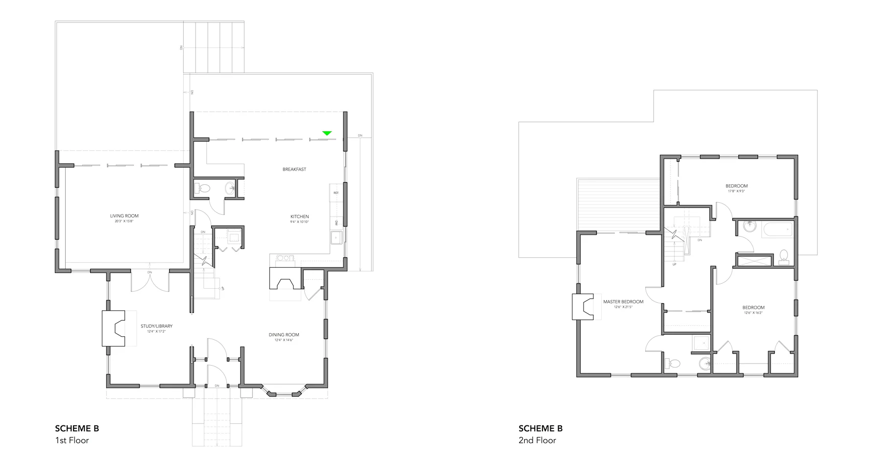 Davidson/LeCompte Residence, Scheme B Floor Plans