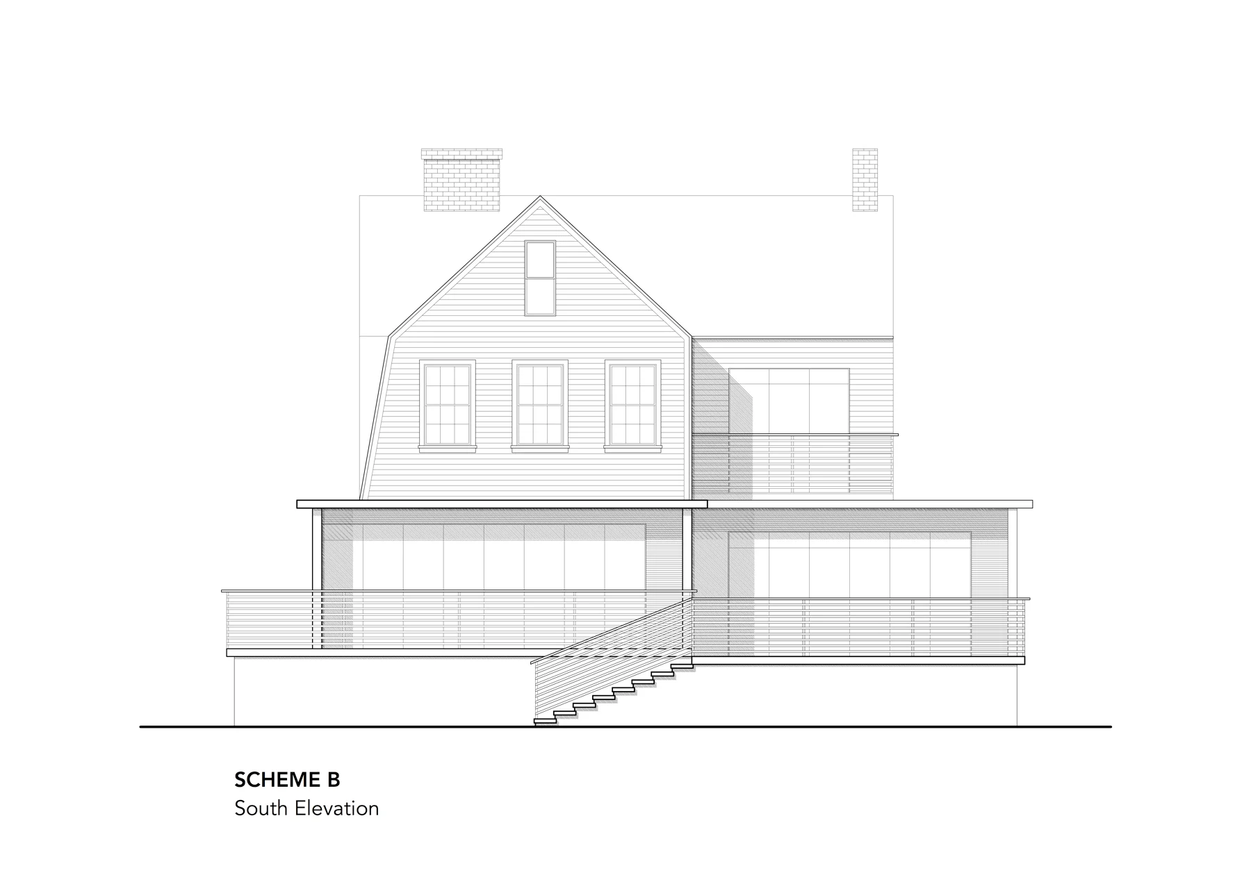 Davidson/LeCompte Residence, Scheme B South Elevation