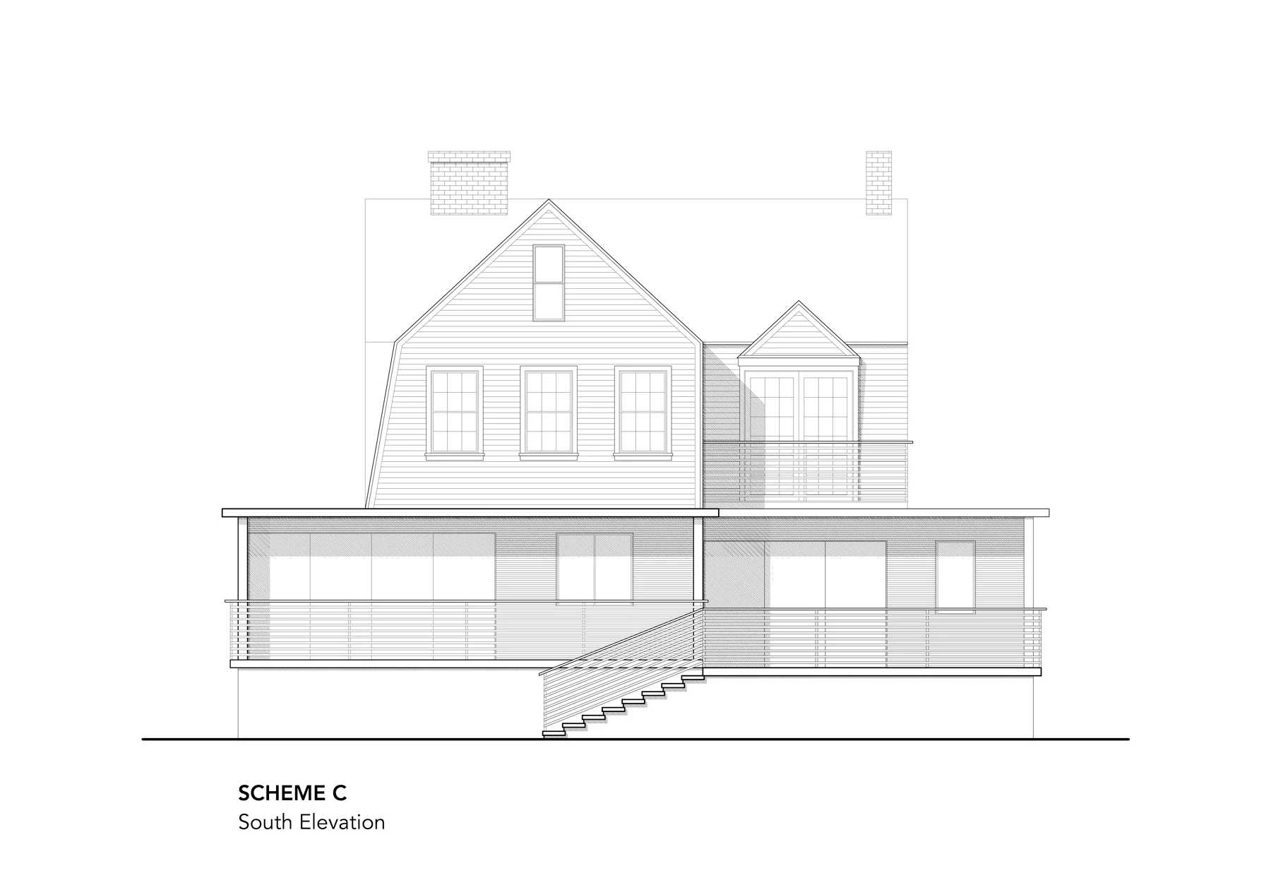 Davidson/LeCompte Residence, Scheme C South Elevation