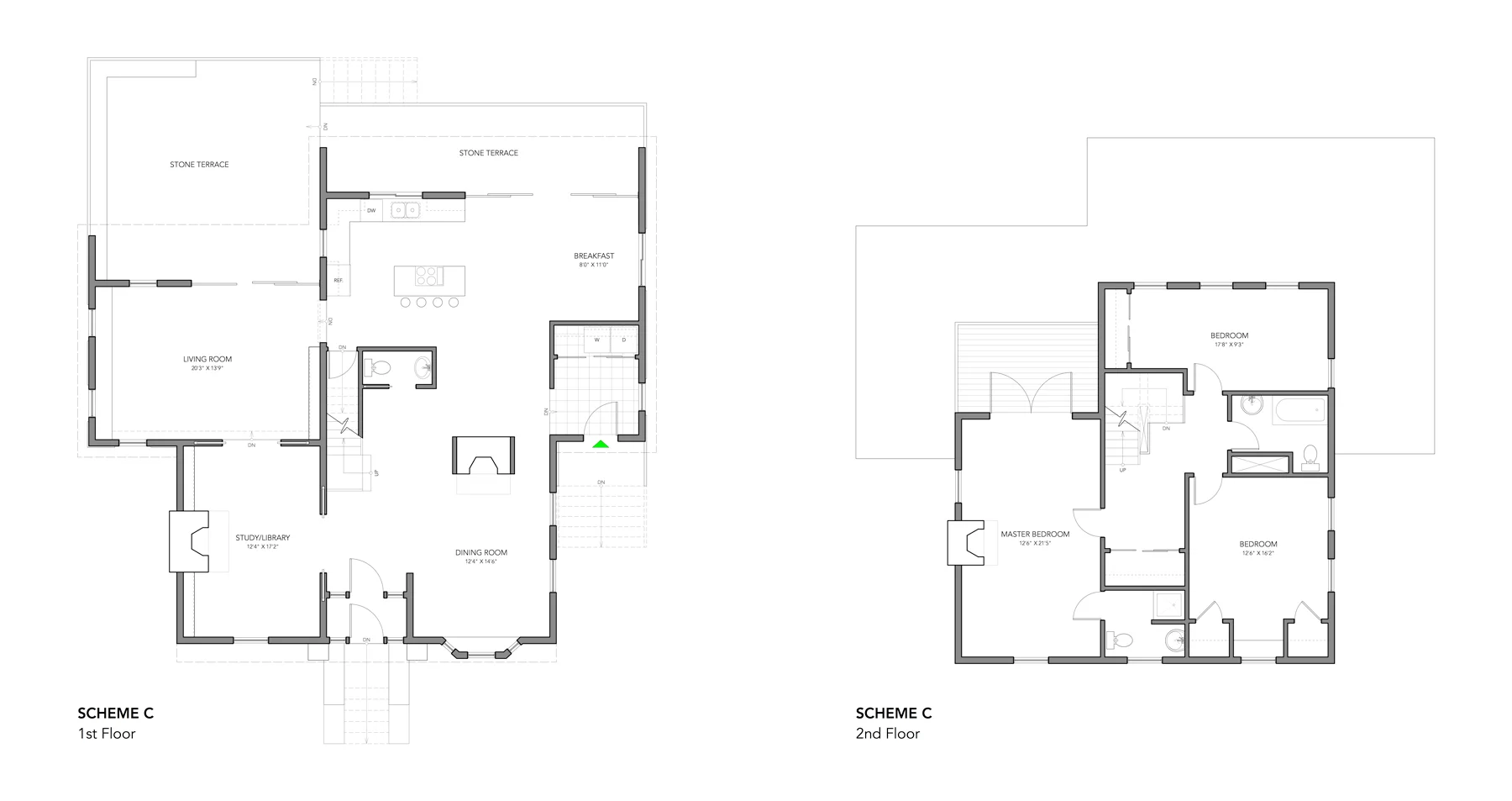 Davidson/LeCompte Residence, Scheme C Floor Plans