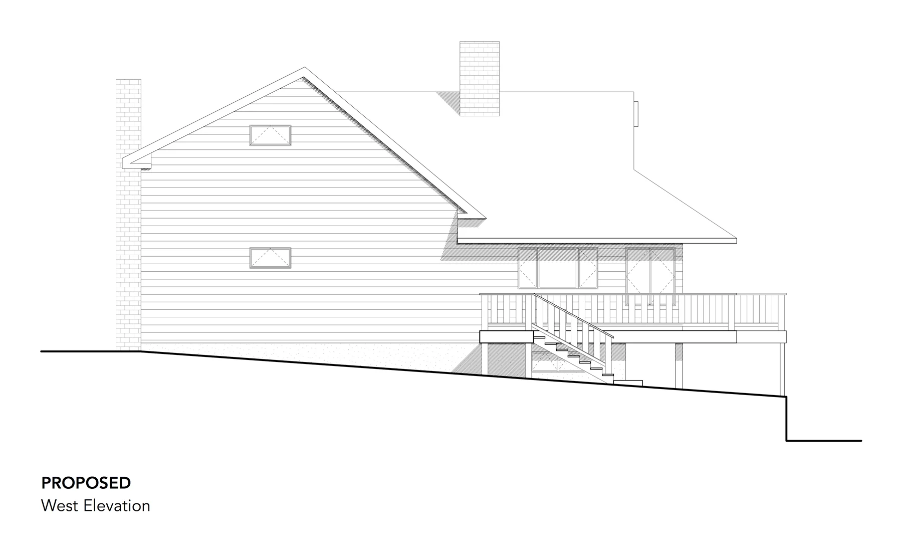 Youland Residence, Proposed West Elevation