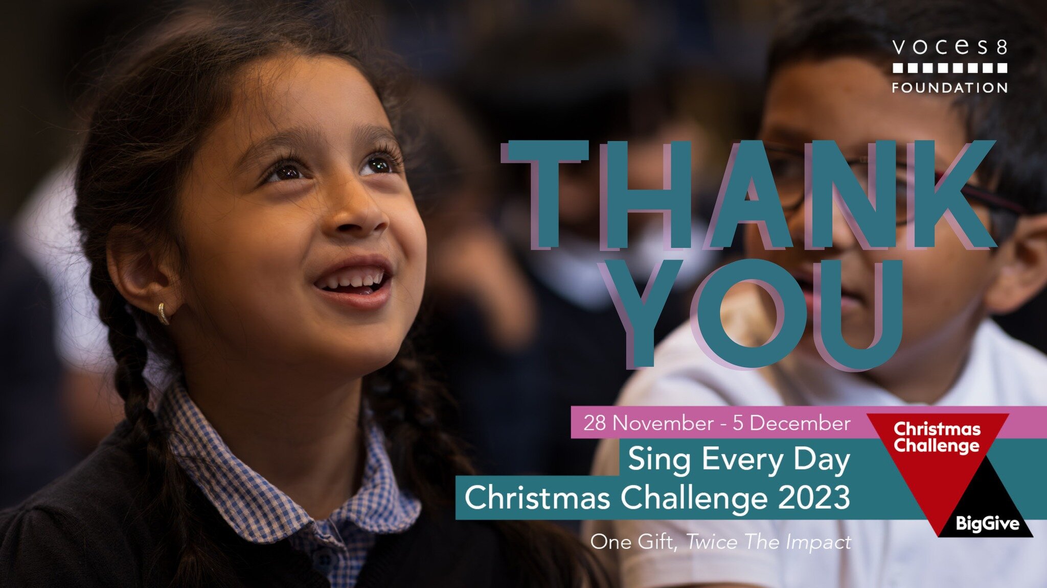We&rsquo;re sending a big THANK YOU to all the wonderful donors who helped us reach our Sing Every Day Christmas Challenge target and raise a grand total of &pound;23,017! ⭐️

💜 Your gifts will enable us to reach a minimum of 7 more schools over the