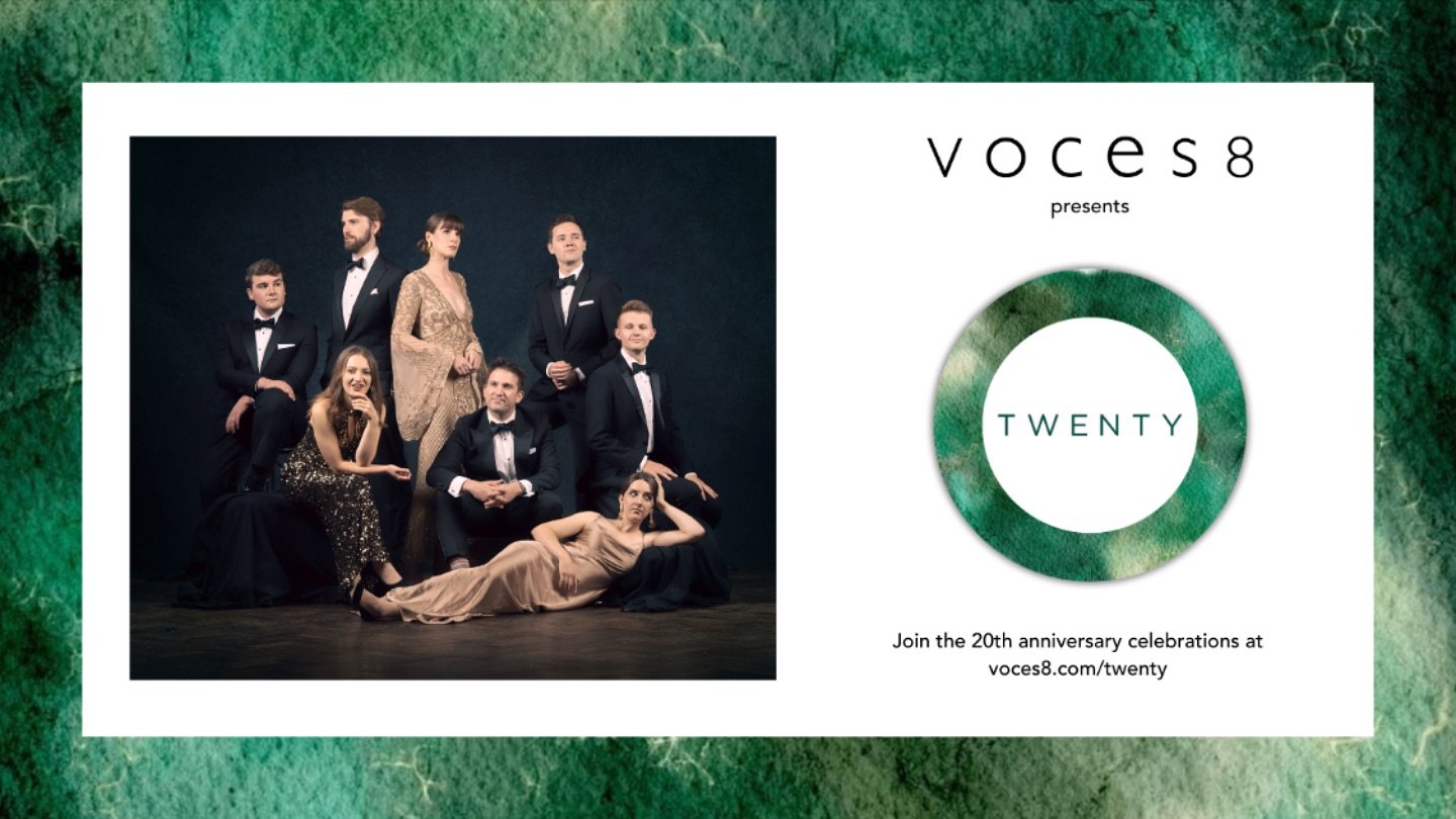 VOCES8 is turning 20!

🟢 Since its debut in 2005, the group has grown into one of the world&rsquo;s premier vocal ensembles. To mark this incredible journey, we&rsquo;re thrilled to announce &lsquo;TWENTY&rsquo;, a new recording and film project! Re