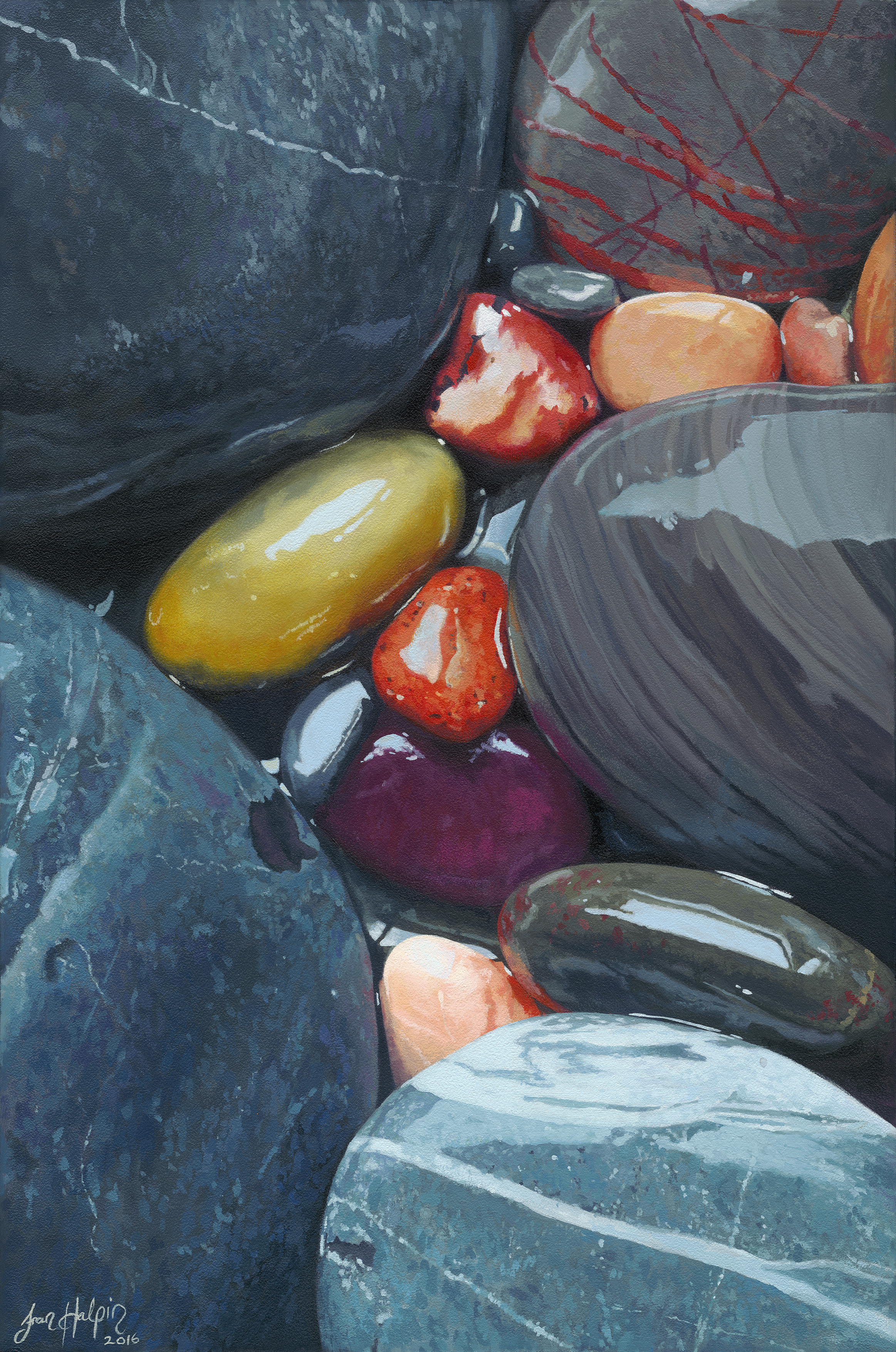 Clarity 40x60cm SOLD pebble painting