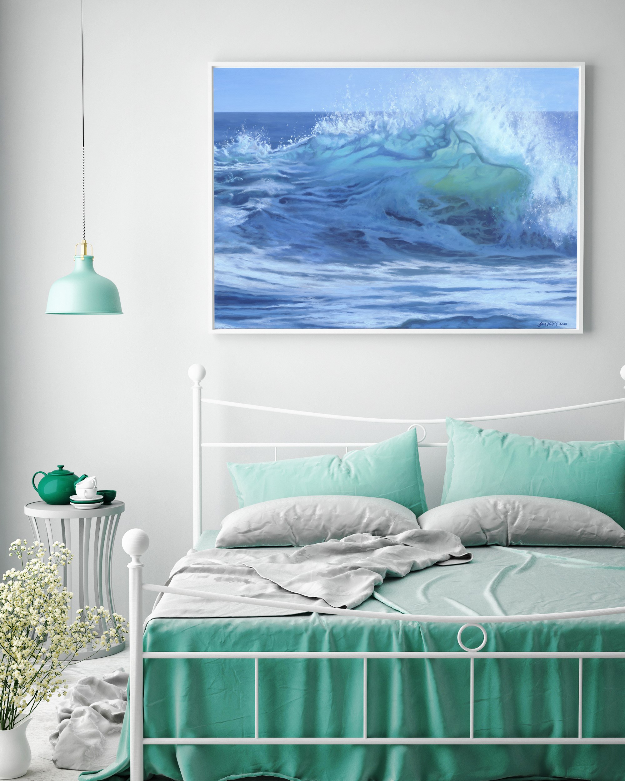 Pause SOLD 70cm x 50cm ocean wave