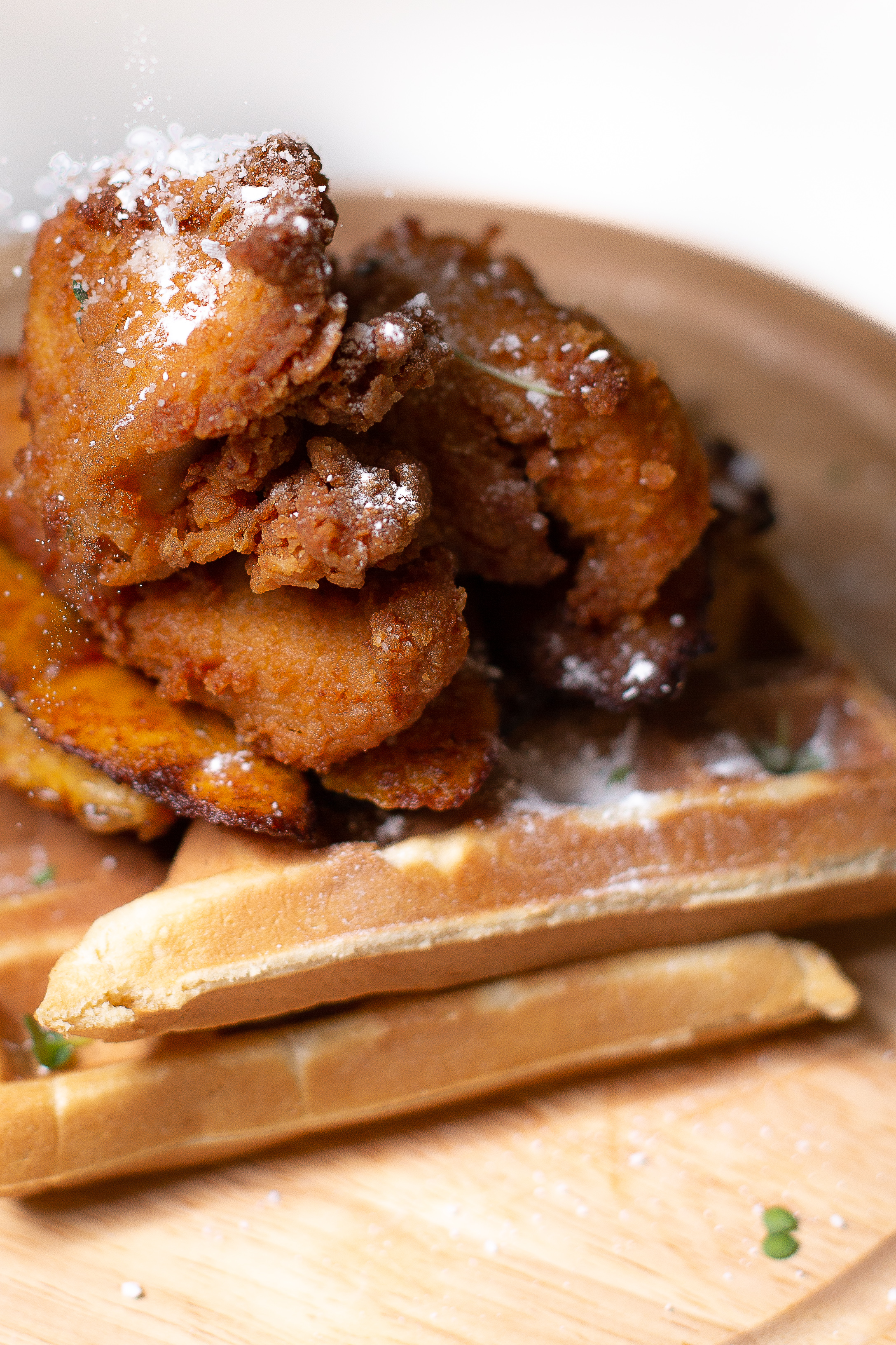 Suya Chicken and Waffles