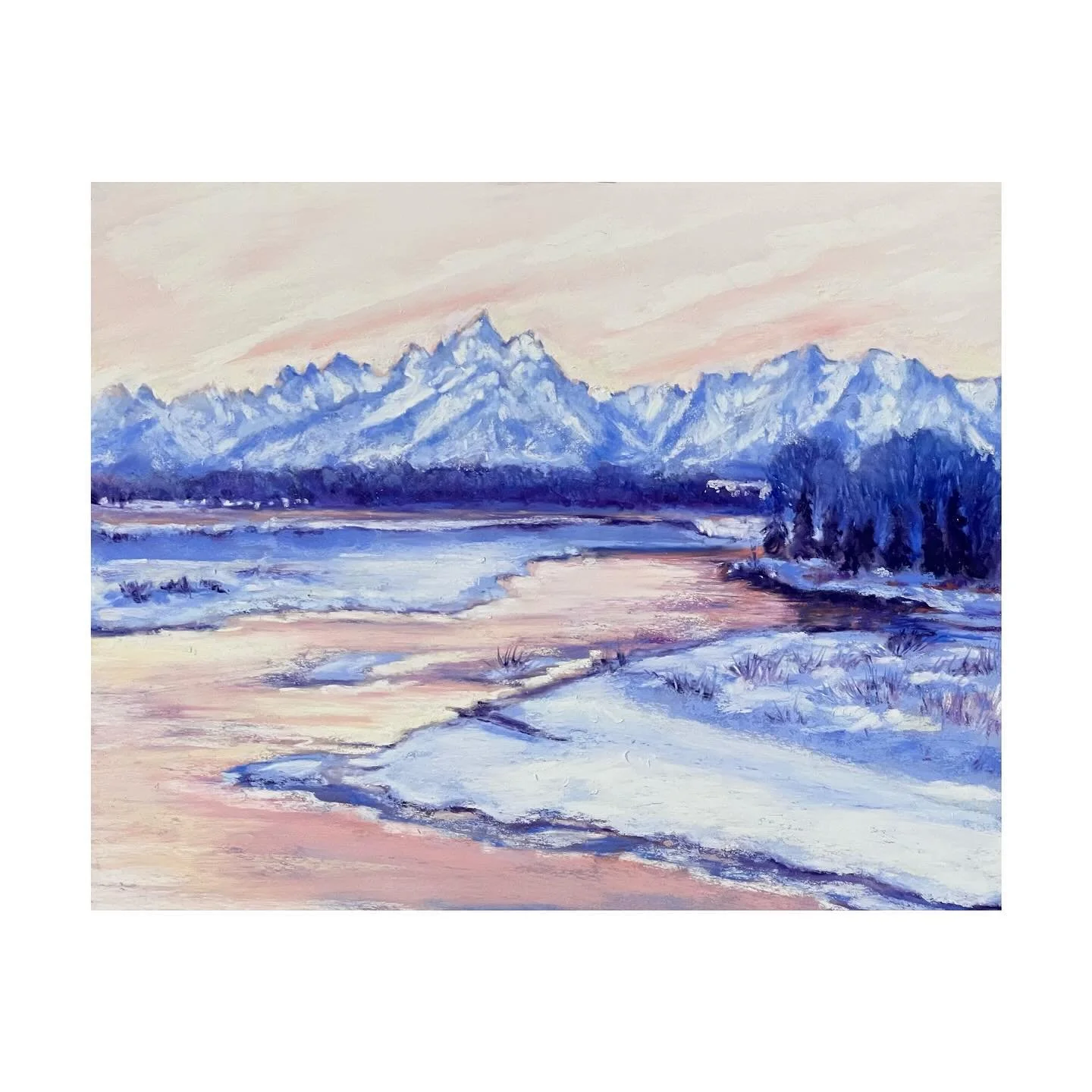 Ode to Winter, 8x10 soft pastel. 

#amyberringer #softpastel #winter #tetonmountainrange #home #grandteton #paintersgonnapaint #letitsnow #itscoldoutside  #artist #supportartists
