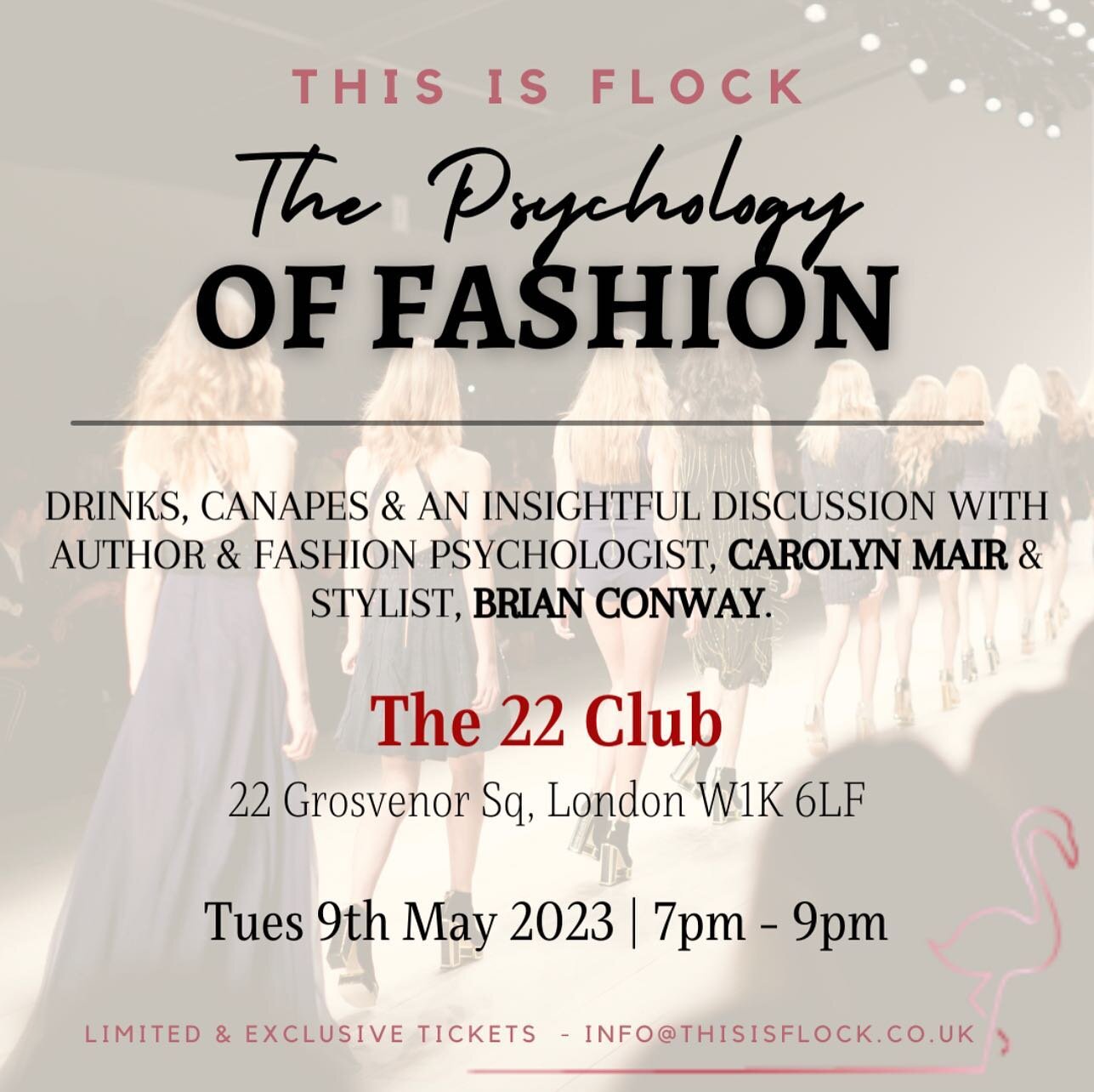 📢Thrilled to partner with The Twenty Two on this one.👇🏽🤩

Flock brings you this insightful discussion with fashion psychologist, Carolyn Mair and stylist, Brian Conway. 

This will be a highly engaging event with drinks, canap&eacute;s and expert