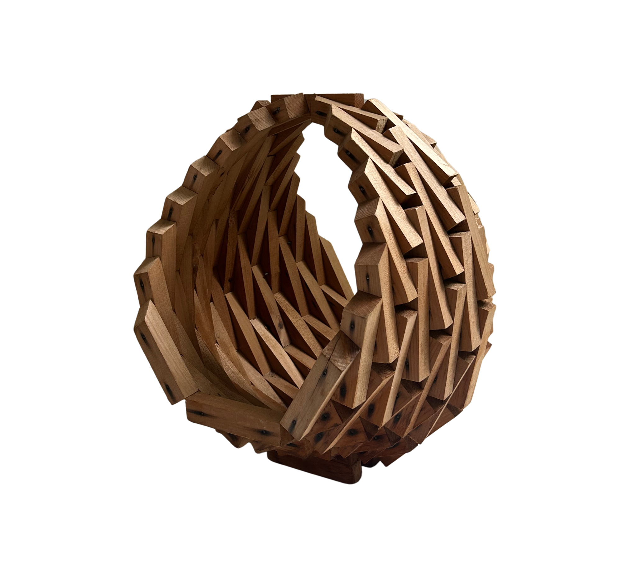 MCM Articulated Wood Basket