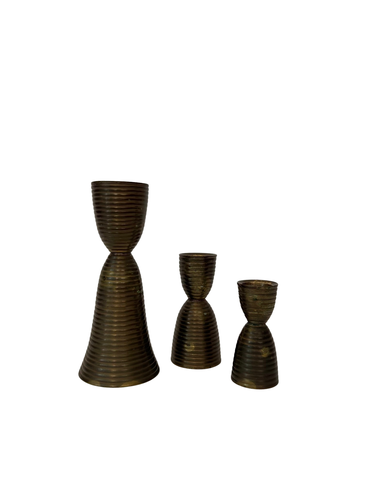 Bronze Trio of Candleholders