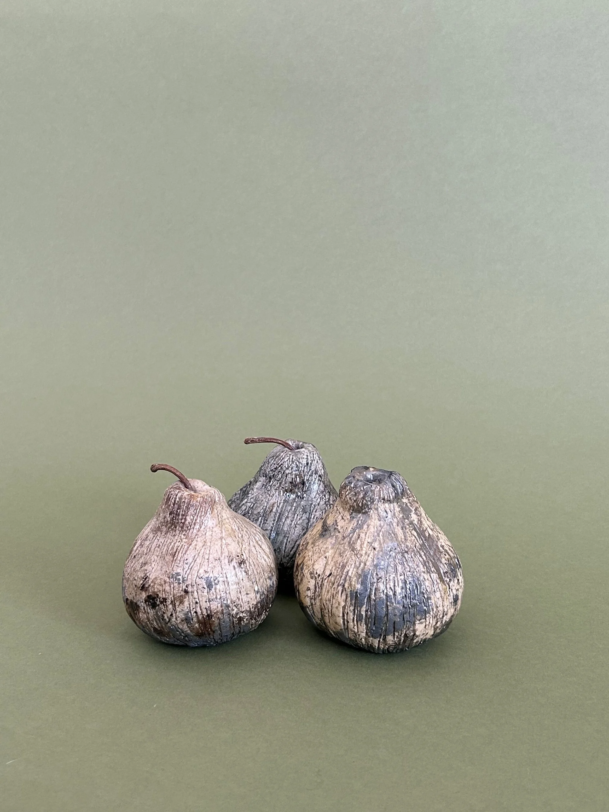 Trio of Ceramic Pears