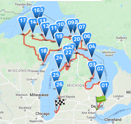 Lake michigan lighthouse map