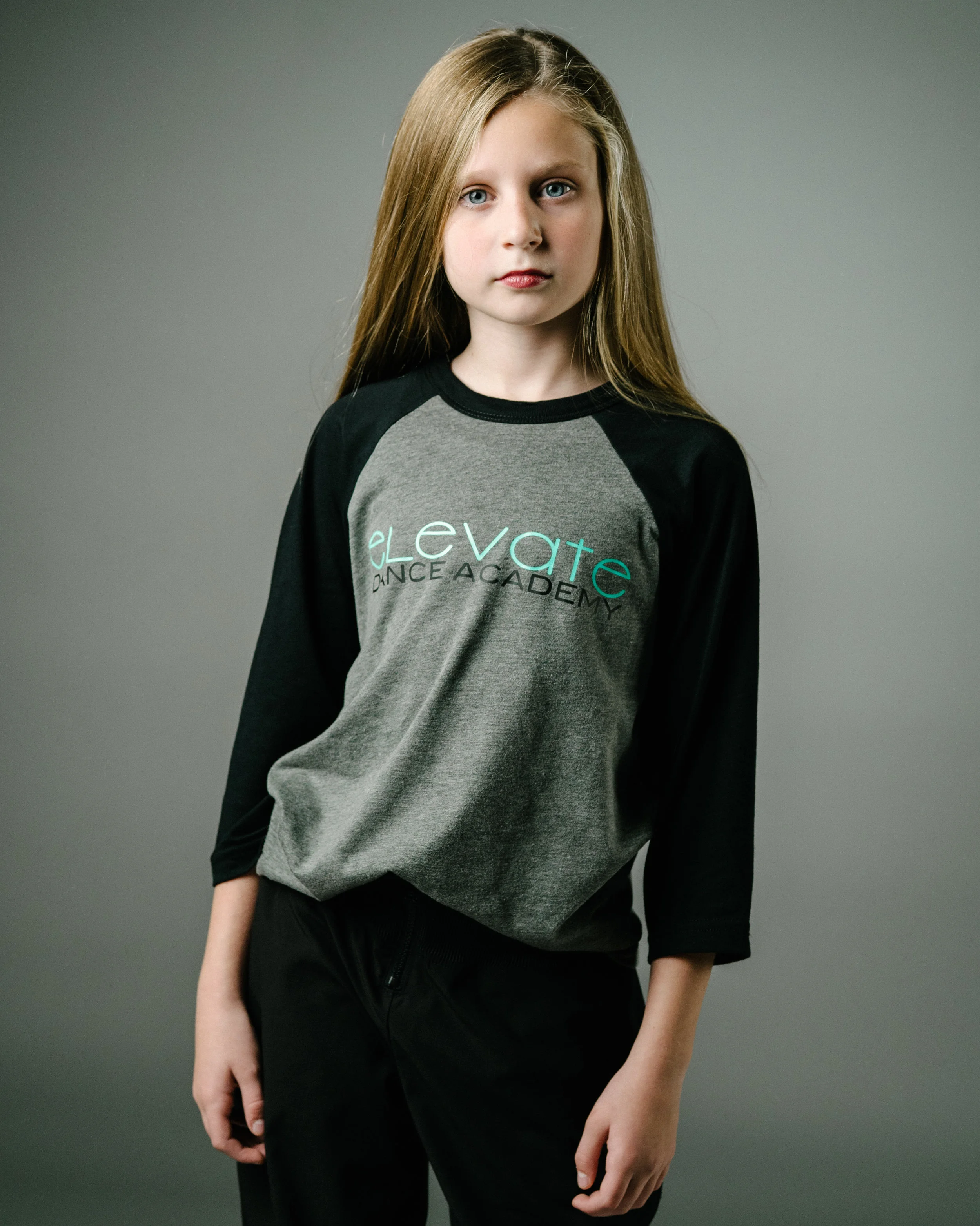 Grey/Black Baseball T-Shirt (Elevate logo)