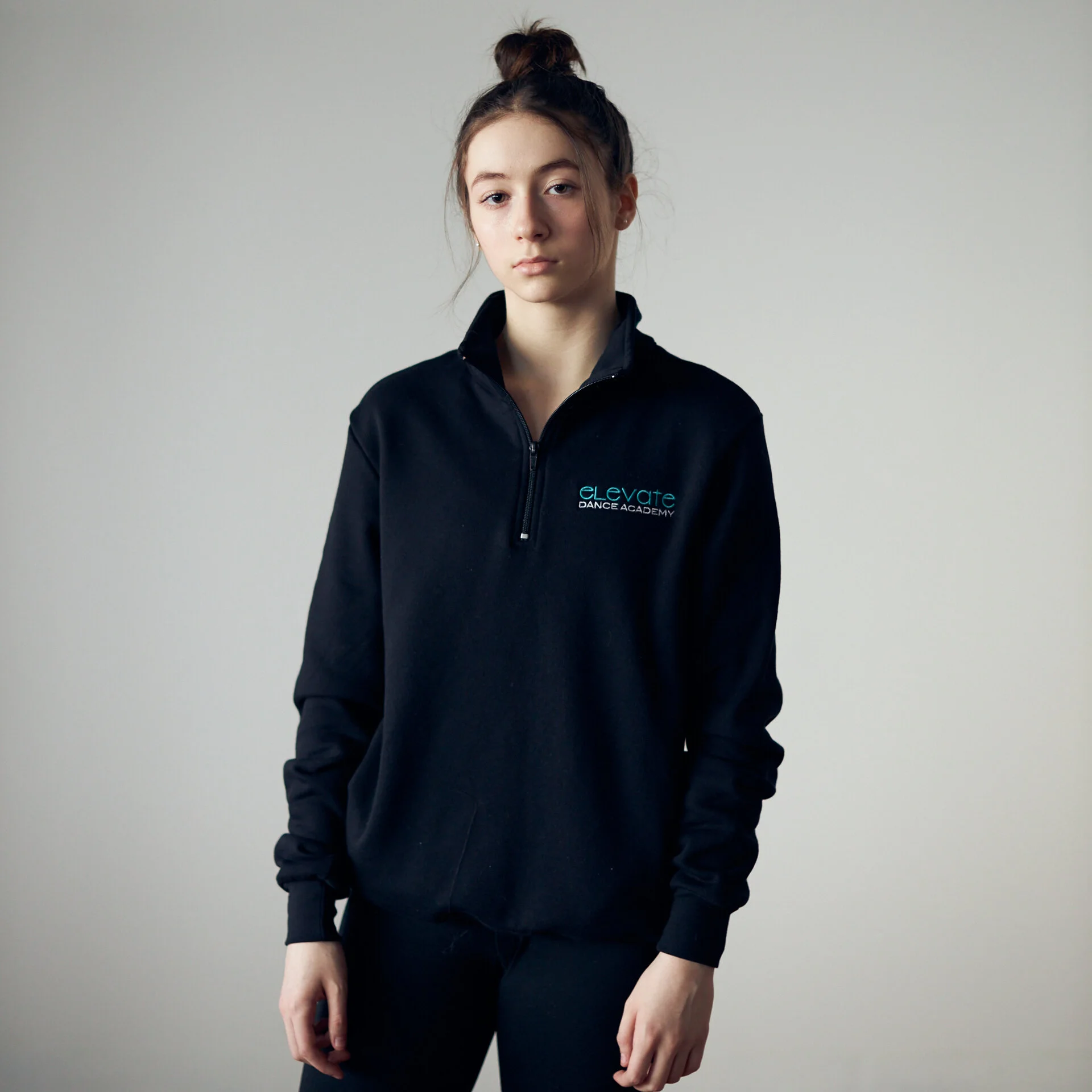 Black Quarter Zip Sweatshirt (Logo 