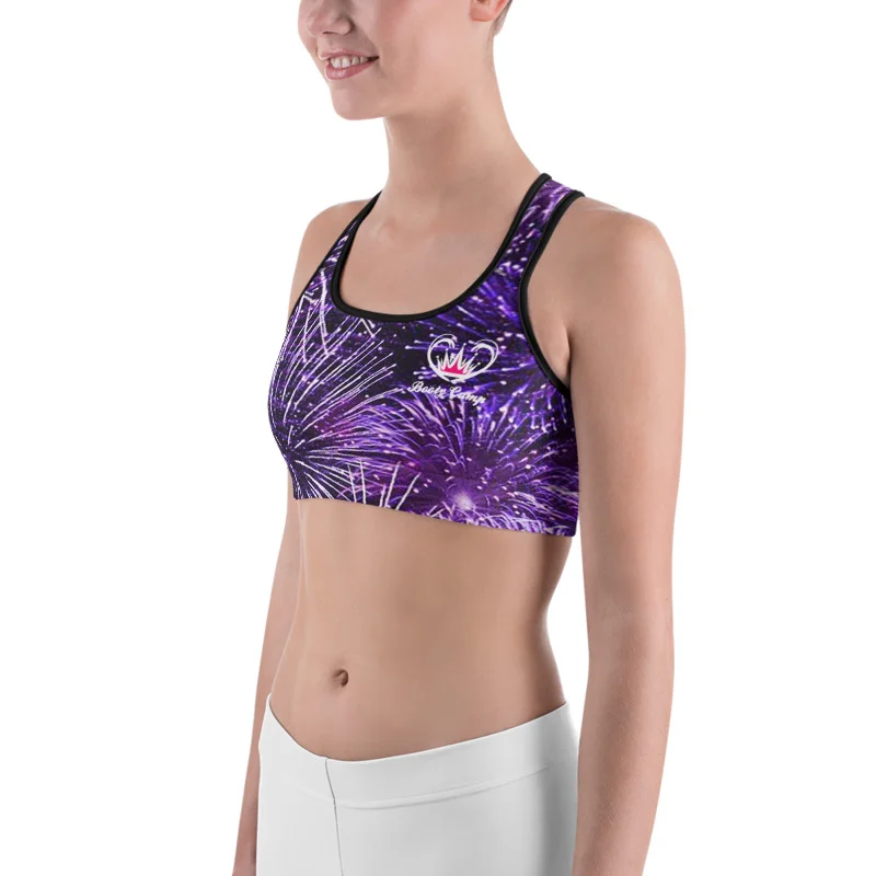 Download Purple Fireworks Sports Bra Empowered Fitness