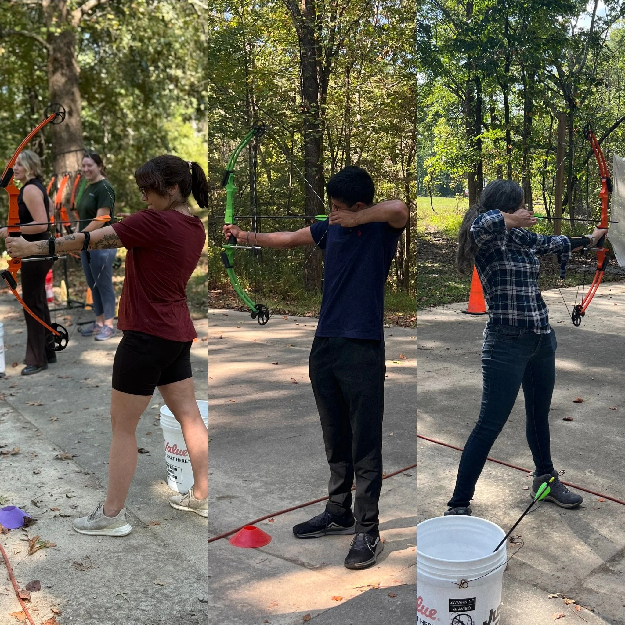  Lab members learning archery at Gibbs Conference 2025 