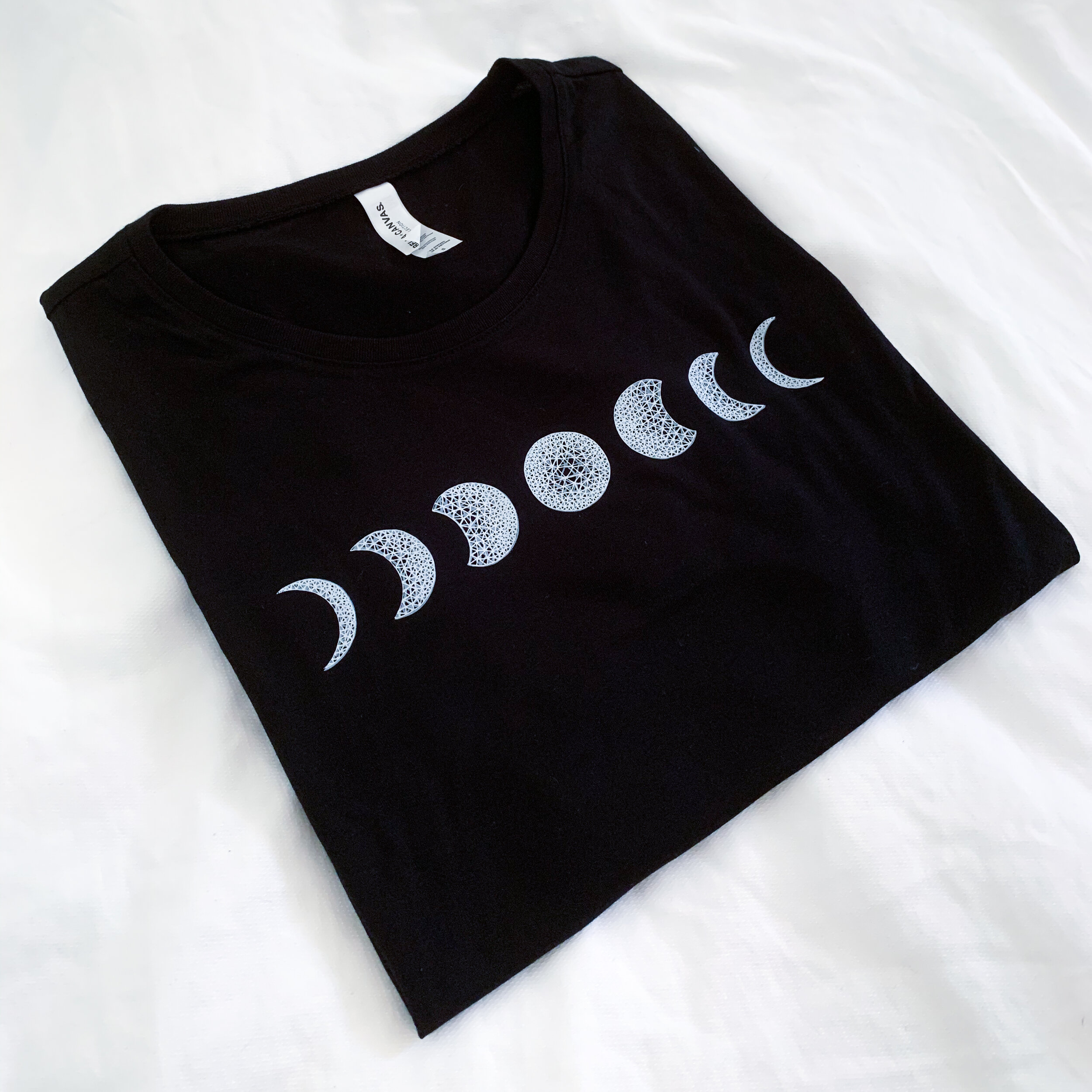Women's Flowy Boxy Tee with Original Moon Phase Art