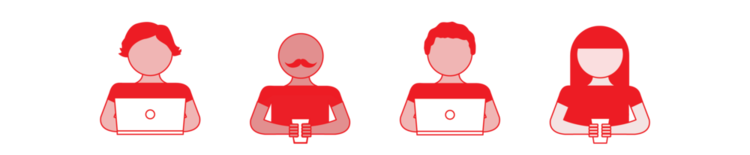 Four icons of people