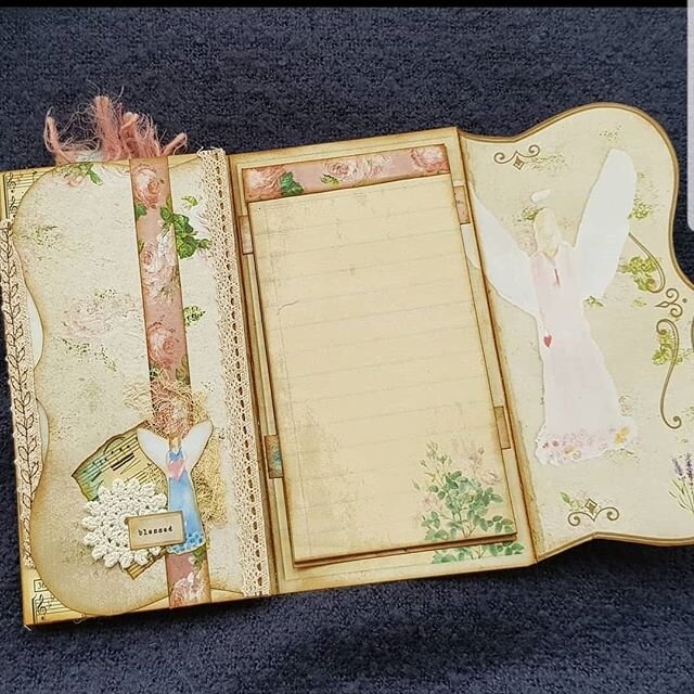 You guys have to see what @nessiesjournals did with my Angel Keeper junk journal kit! She has such an eye for journals and I just love the pretty stitching &amp; textures she used. Go check out her account for beautiful inspiration! -

#junkjournal #