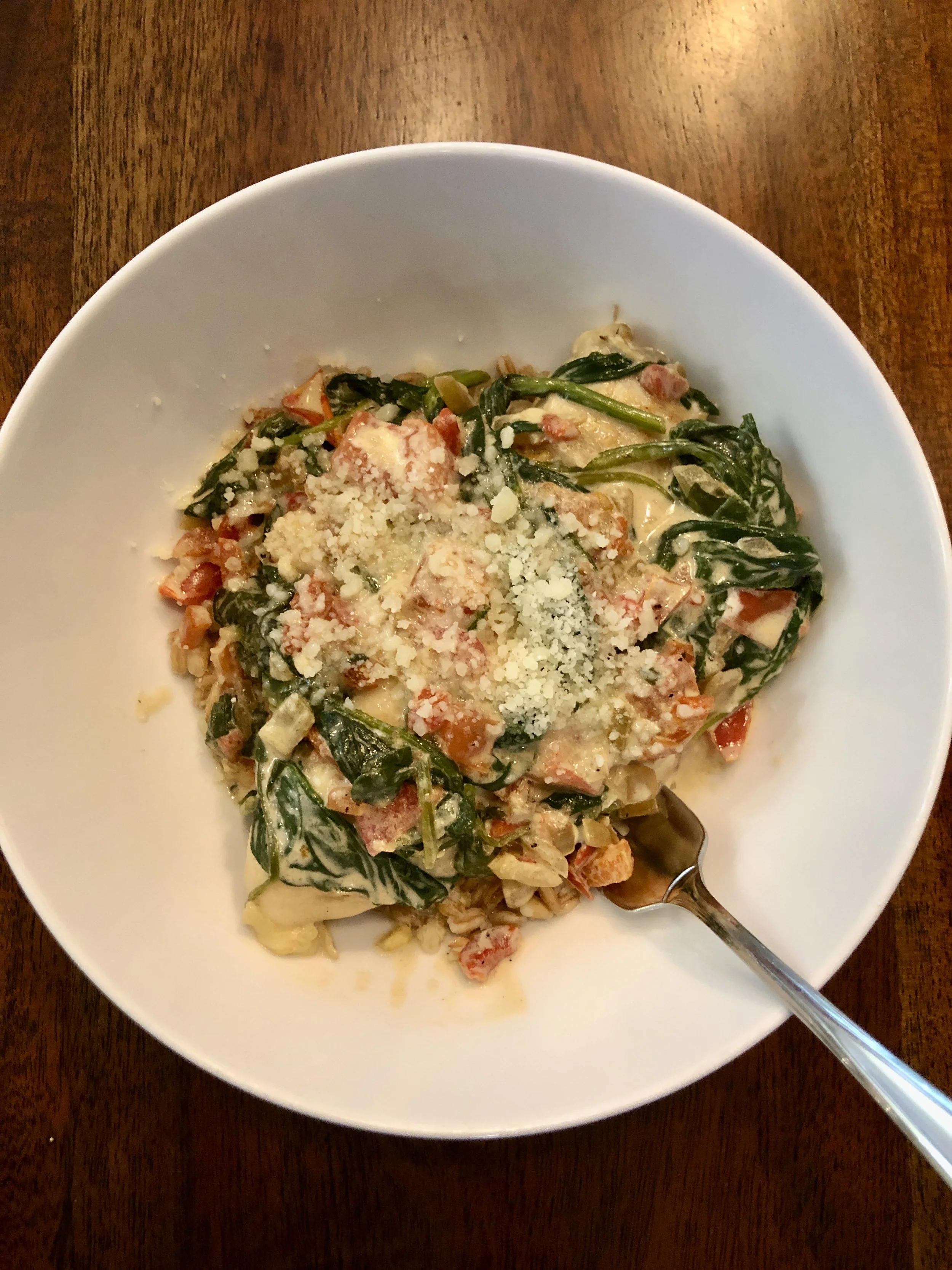 Chicken &amp; Spinach Artichoke Farro