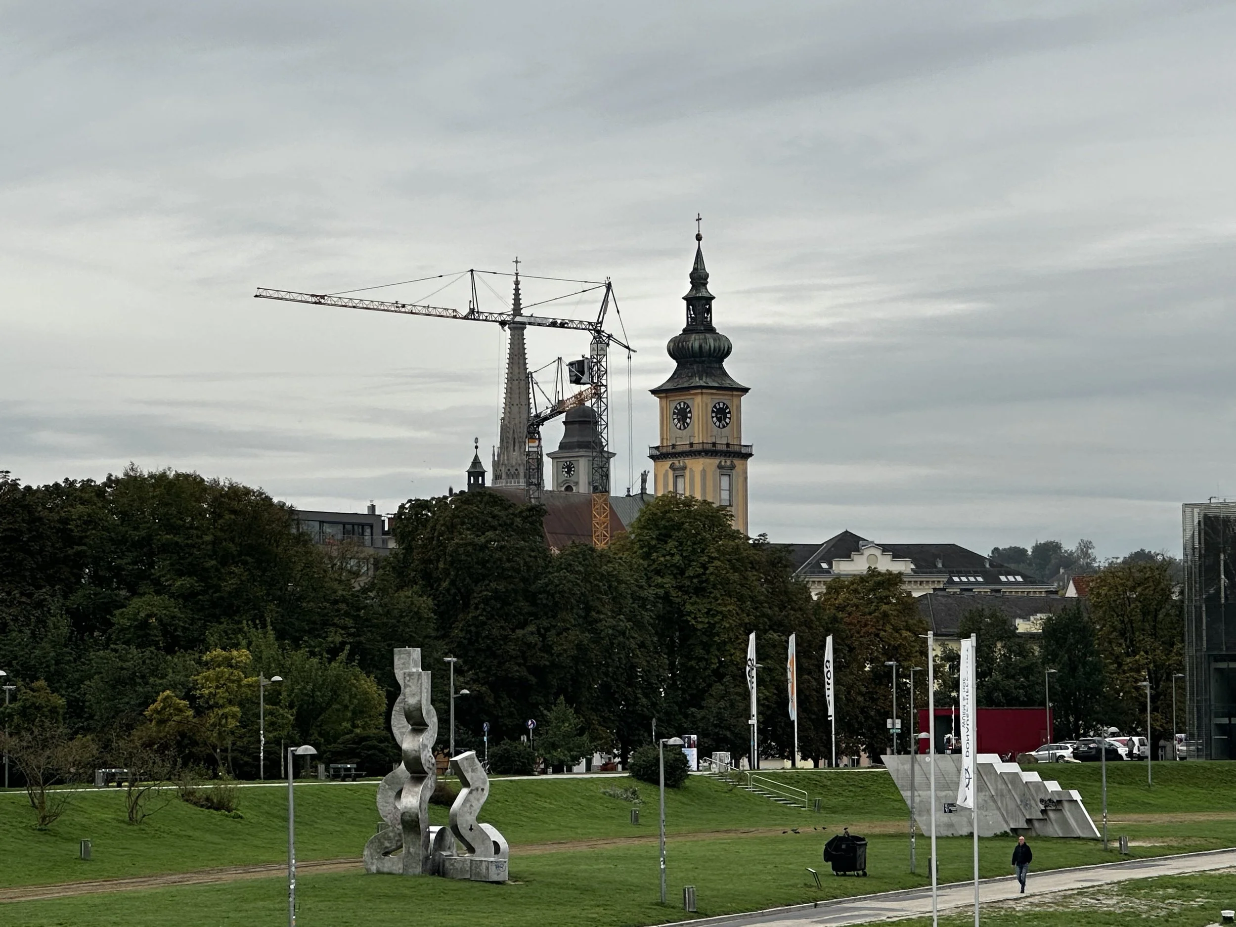 Linz River Crane at the Landhaus Tower