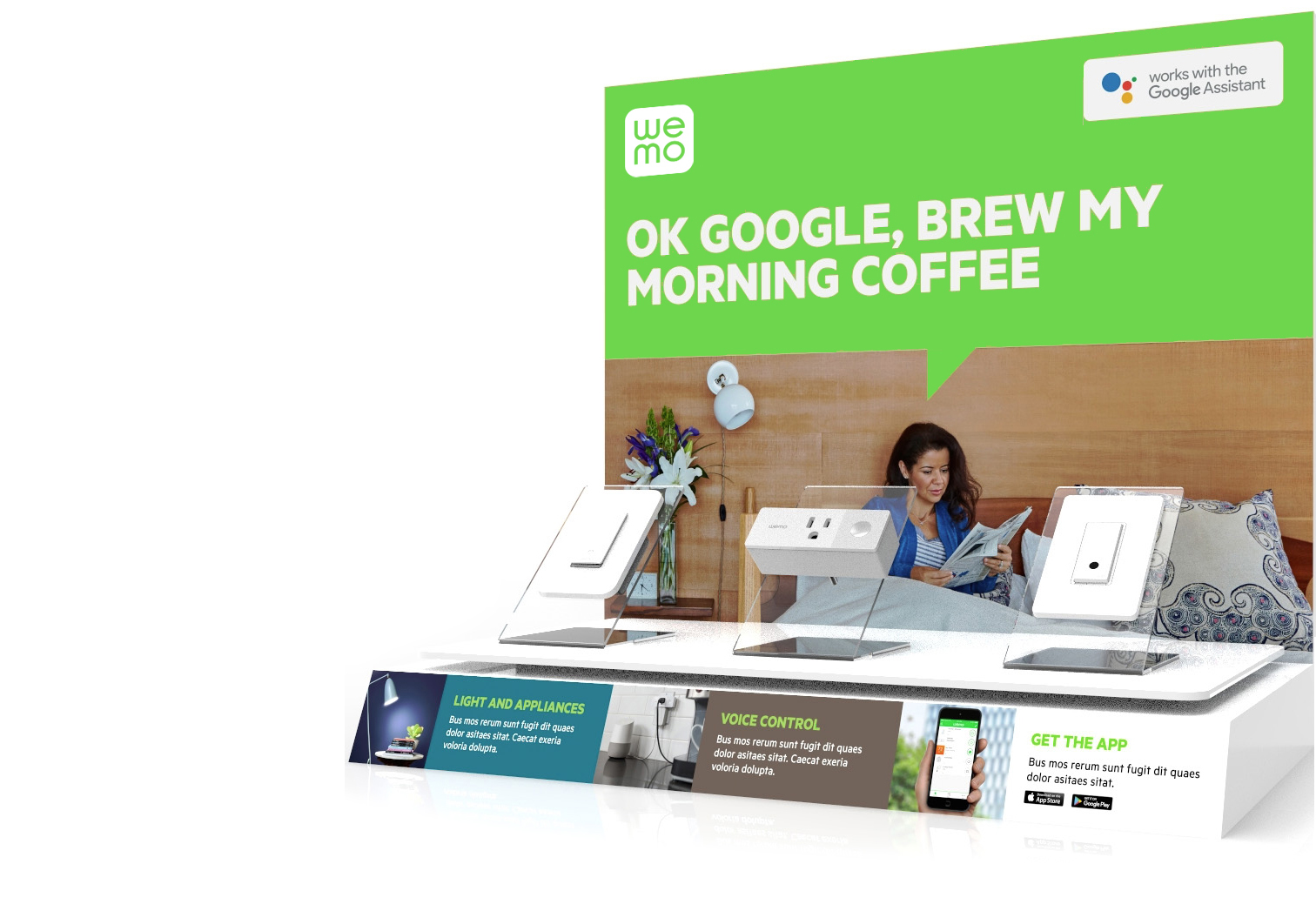 "Wemo works with Google" store display