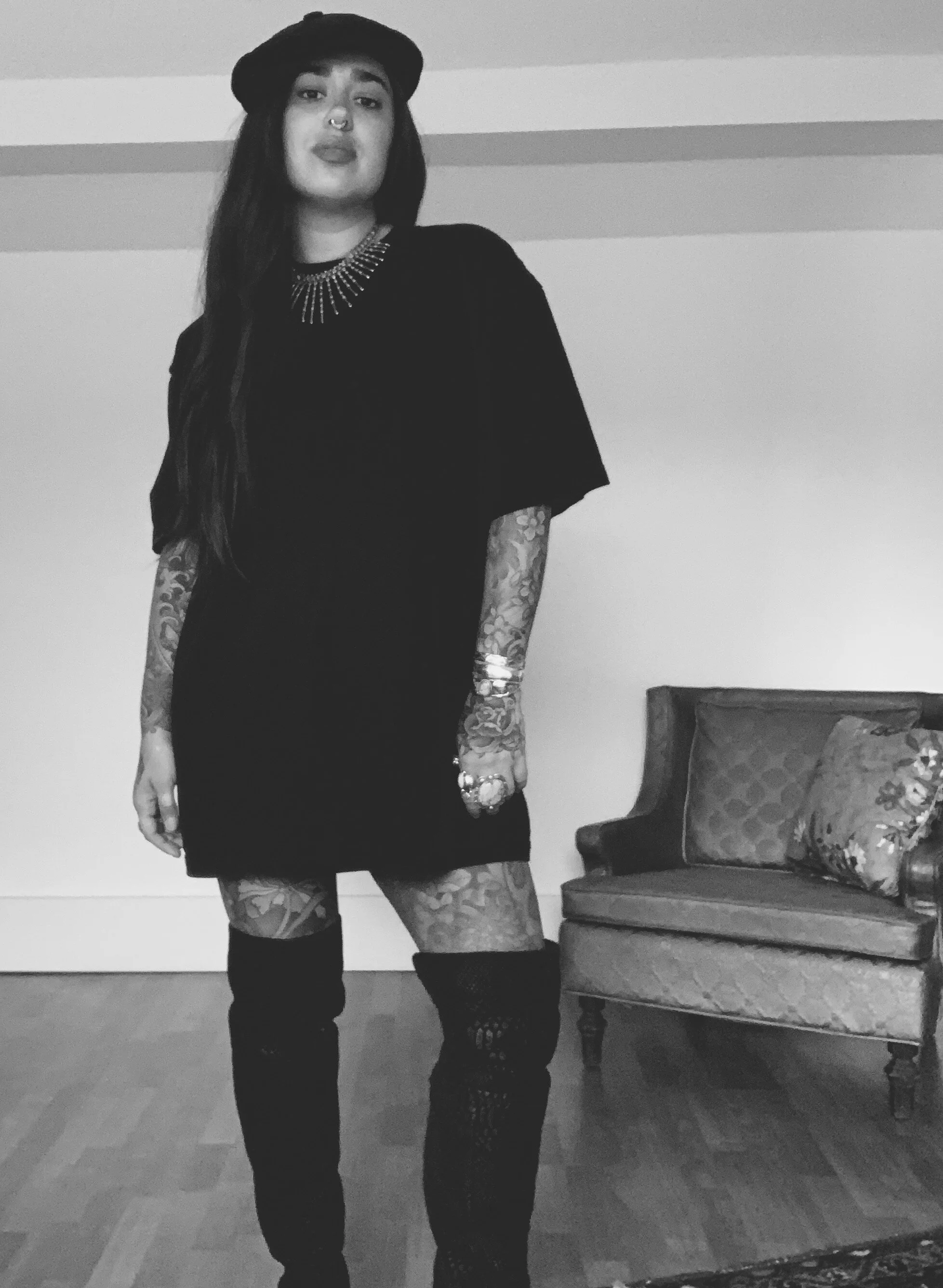 At home little black dress