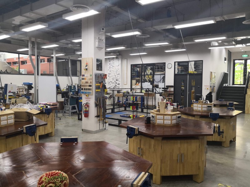 Inside the makerspace at The International School of Bangkok