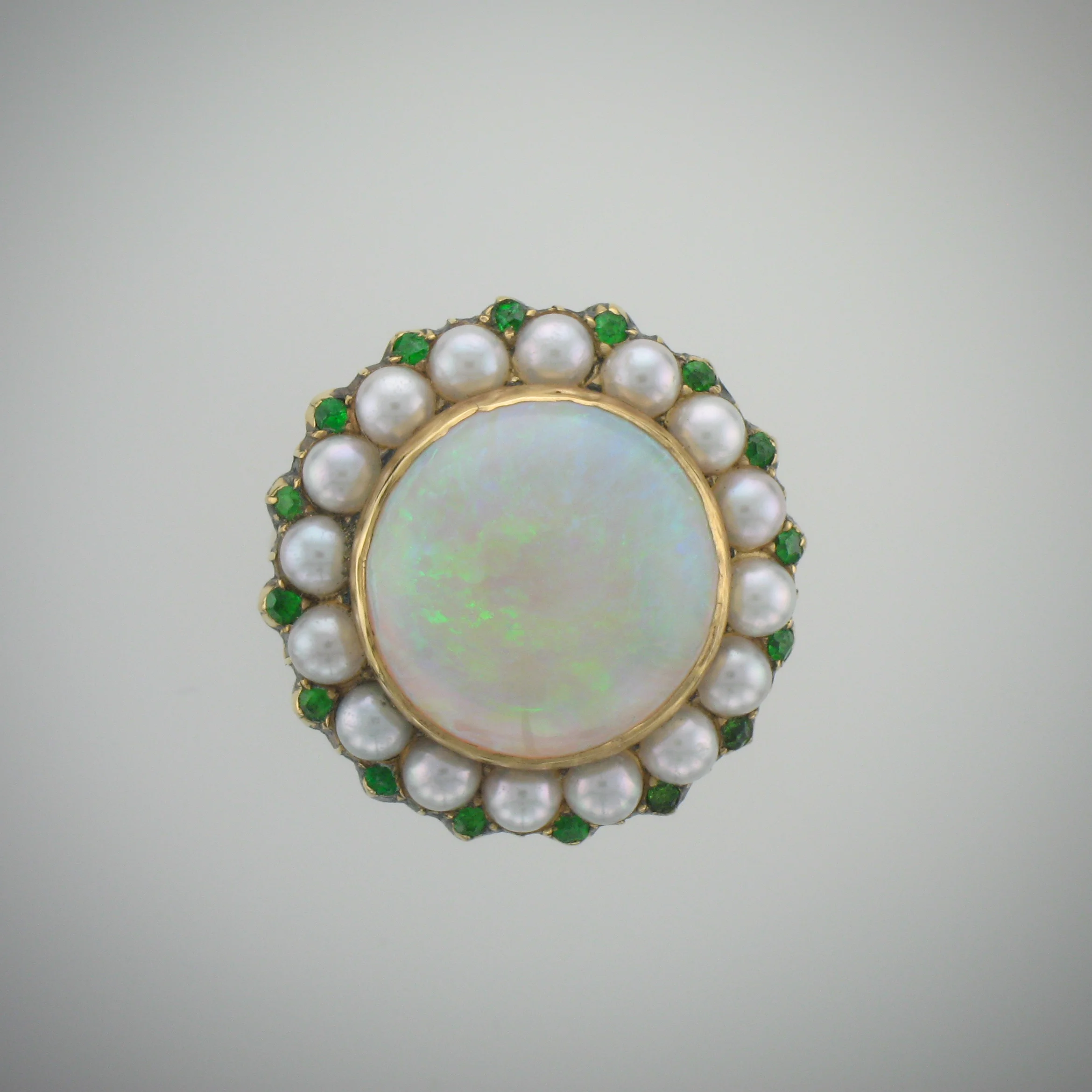 18K Yellow Gold Opal Garnet & Pearl Ring (Victorian).jpg